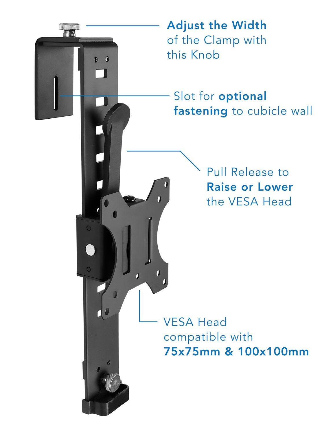 Accesorio para Colgar Monitor Mount-it! Negro con Soporte VESA Ajustable en Altura para Pantallas de 17" a 32"
