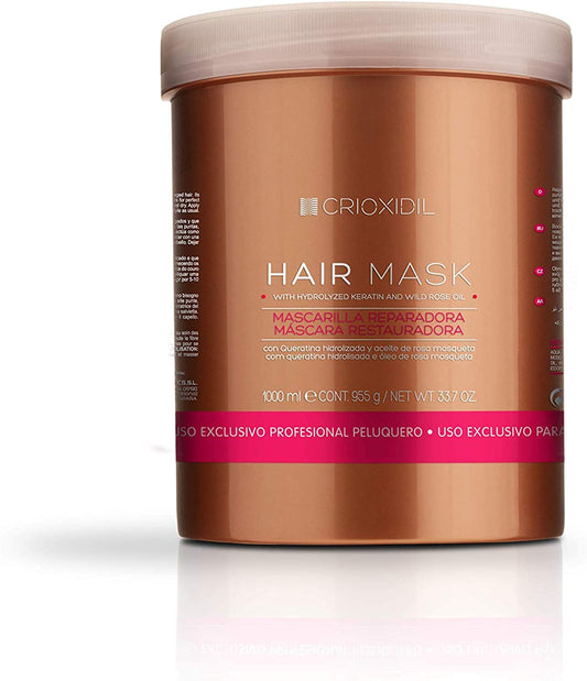 Mascarilla Reparadora Crioxidil Cabellos Castigados Rosa Mosqueta y Keratina Hidrolizada