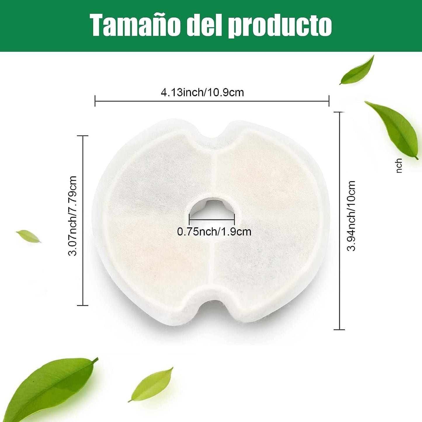 Filtros de Fuente de Agua de Triple Acción para Mascotas 4 Pcs Carbono para Gatos y Perros