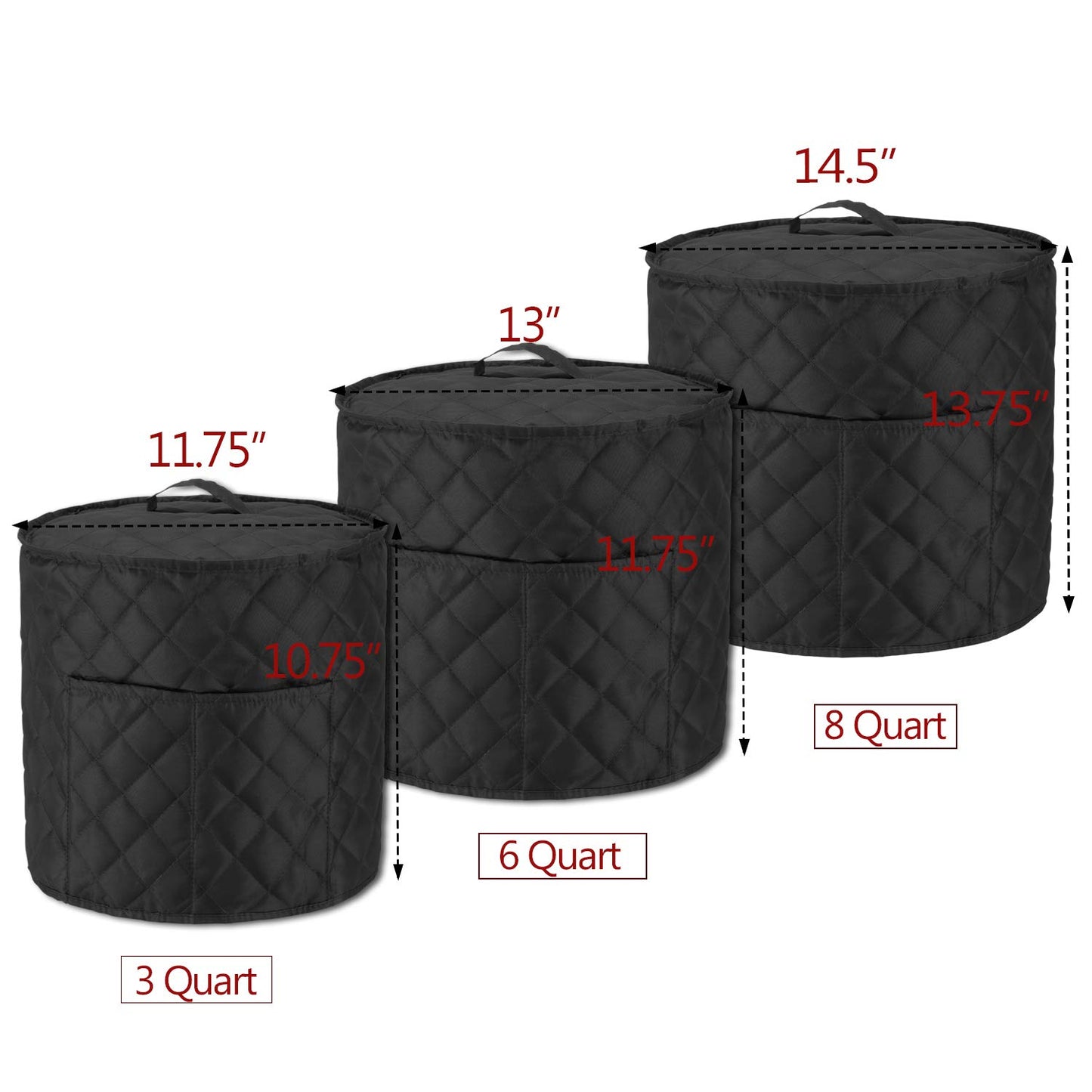 LUXJA - Funda antipolvo compatible con macetas instantáneas de 6 cuartos de galón, funda de tela con bolsillos, se adapta a ollas instantáneas (6 cuartos de galón) y accesorios adicionales, tela