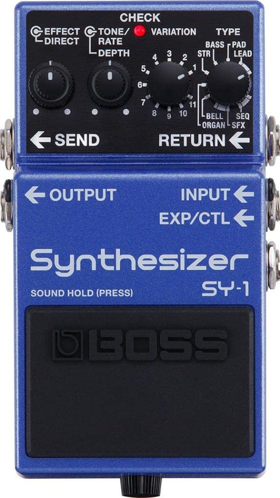 Pedal de guitarra BOSS SY-1 Synthesizer — 121 sonidos polifónicos de respuesta ultrasensible con sencilla experiencia sin configuración