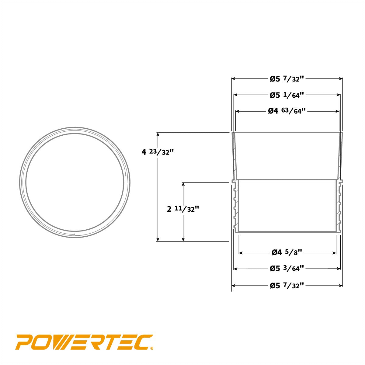 Adaptador de Conexión Rápida POWERTEC 70286 en Negro con Extremo Roscado para Zurdos