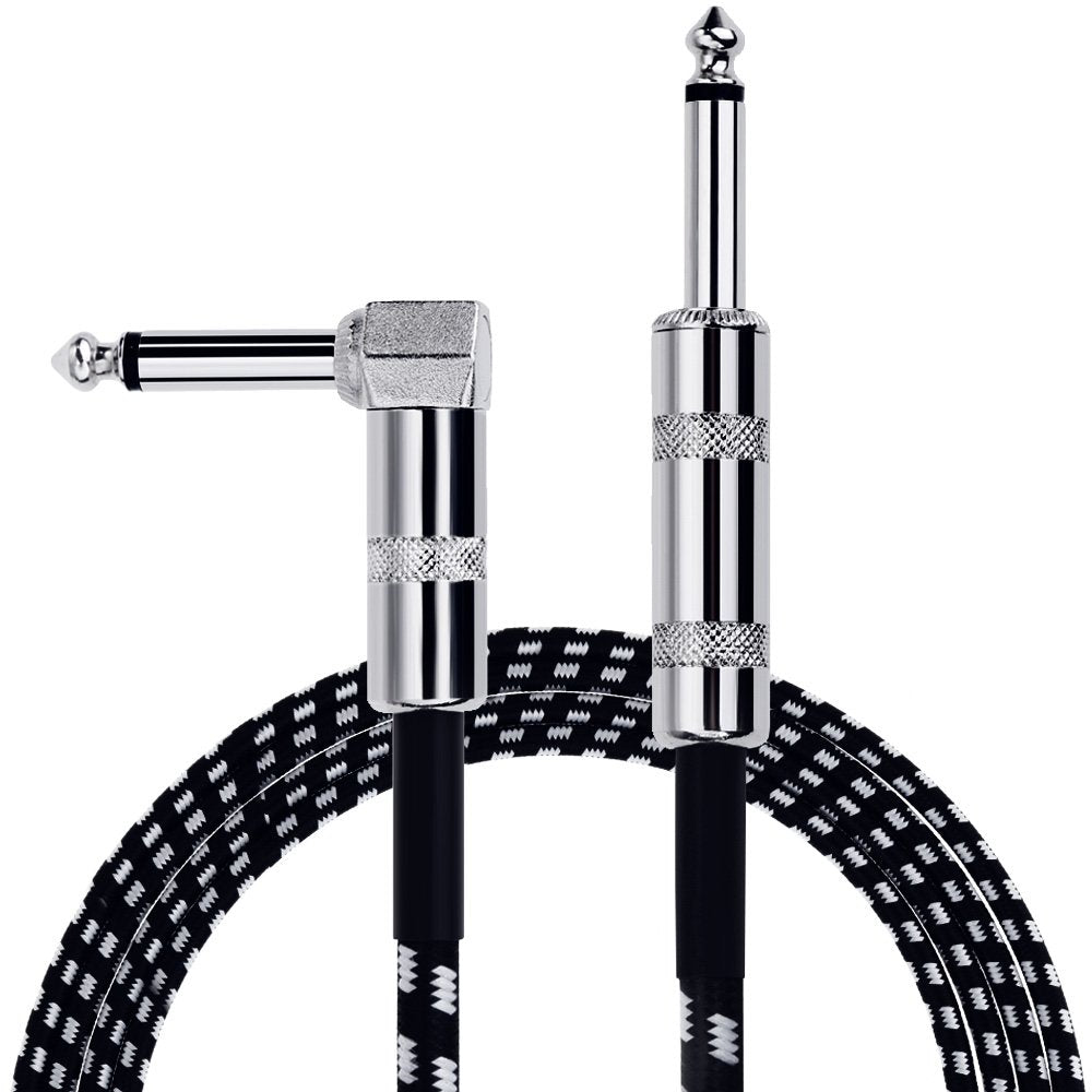 Anpro Cable Guitarra Electrica, Cable para Instrumentos 6.3mm 3M, Lead Balanceado Audio Estéreo 1/4 Pulgadas Macho 6.3 Jack, Cable para Bajo Electrico, Teclado, Mezclador de Forma L
