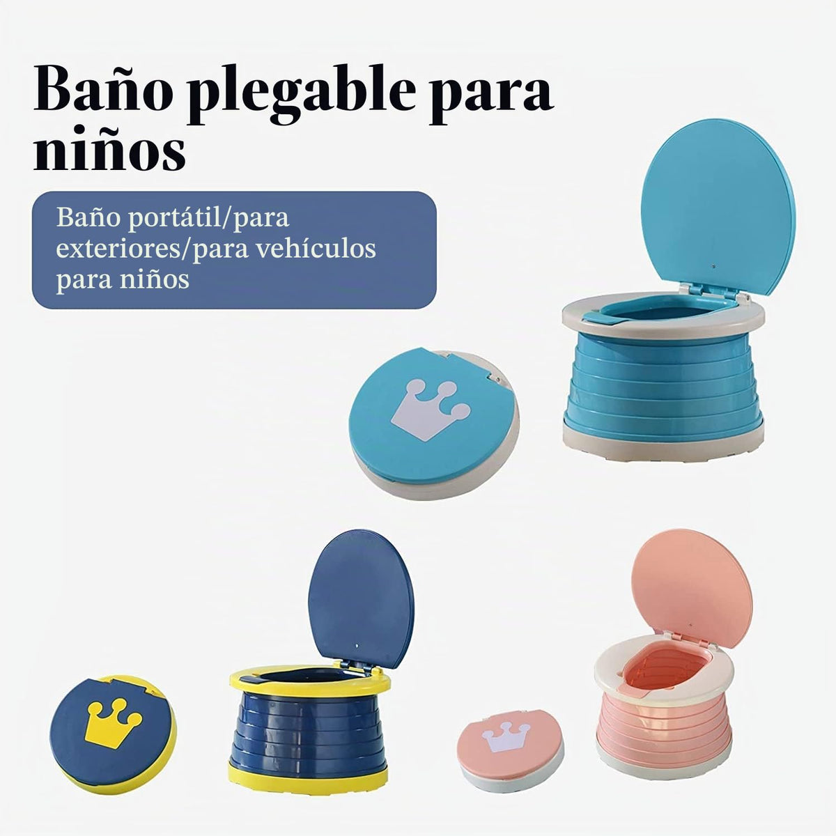 SunnySmile Orinal portátil,plegable para viajes de niños,asiento de inodoro de entrenamiento,inodoro de emergencia,portátil para viajes para coche,camping,al aire última intervensión,interior