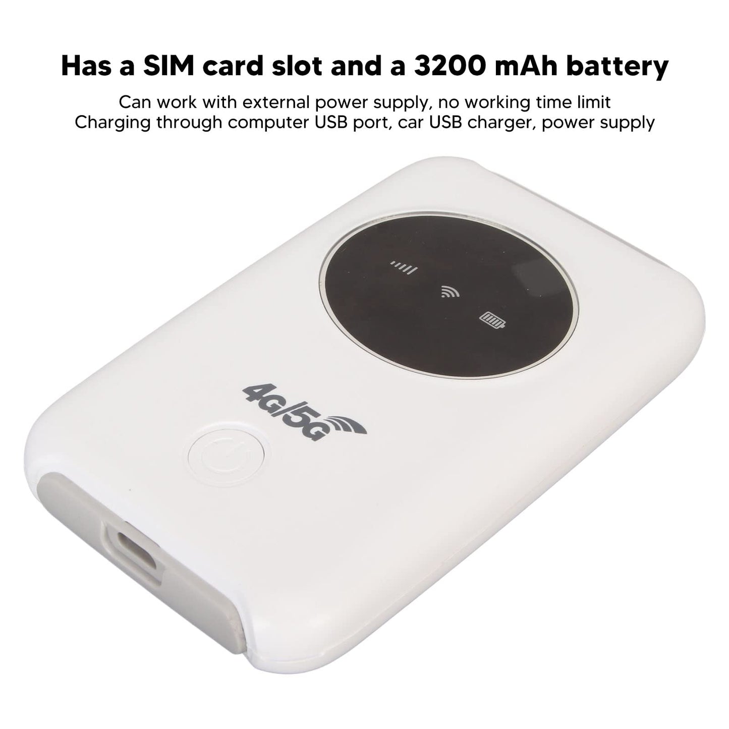 Asixxsix Módem WiFi 4G LTE, Desbloqueado 5G WiFi Hotspot Móvil Router WiFi con Ranura para Tarjeta SIM y Micro USB 300Mbps de Alta Velocidad Portátil de Viaje Hotspot para Viajes