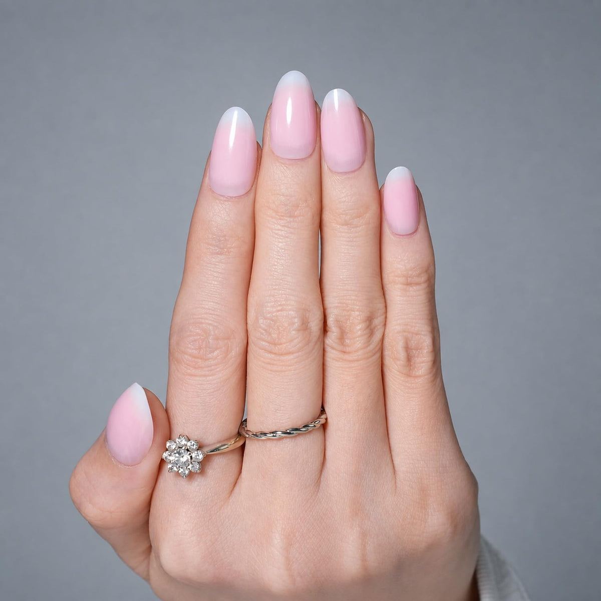 SXC Uñas postizas de la marca Cosmetics | Serie X1, almendra corta (029 Blush Aura)