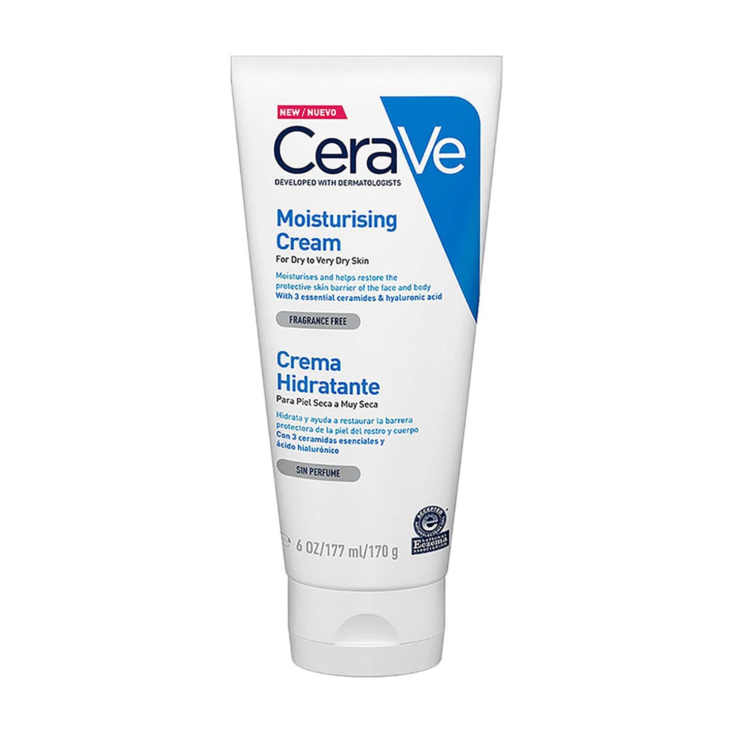 CeraVe Limpiadora Hidratante |237ml| Limpiador facial diario para piel seca | Libre de fragancia + Crema Hidratante |170gr| Hidrante diario para rostro y cuerpo para piel seca