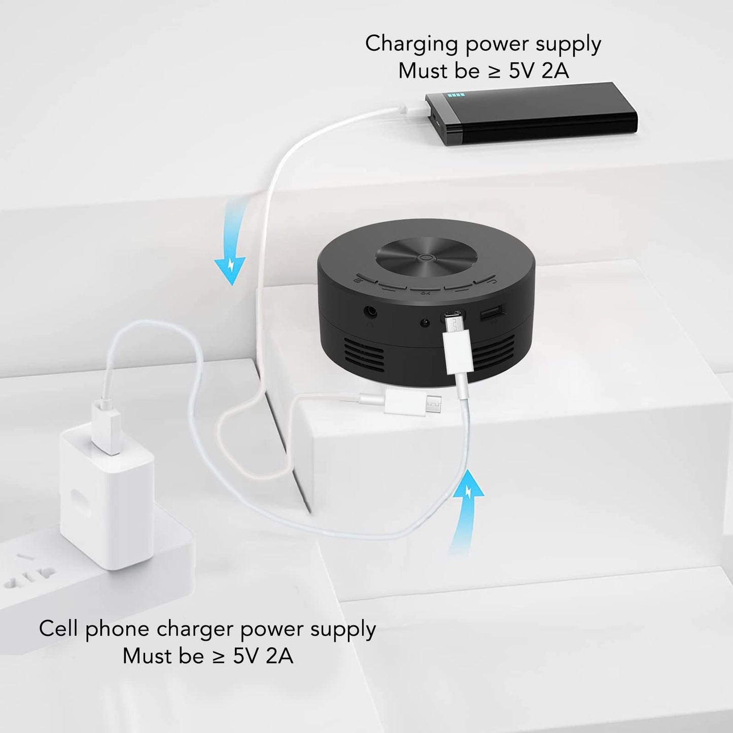 Banapoy Mini Proyector Portátil HD Para Películas en el Hogar - Compatible Con Teléfonos Inteligentes, Tabletas y Portátiles - LED
