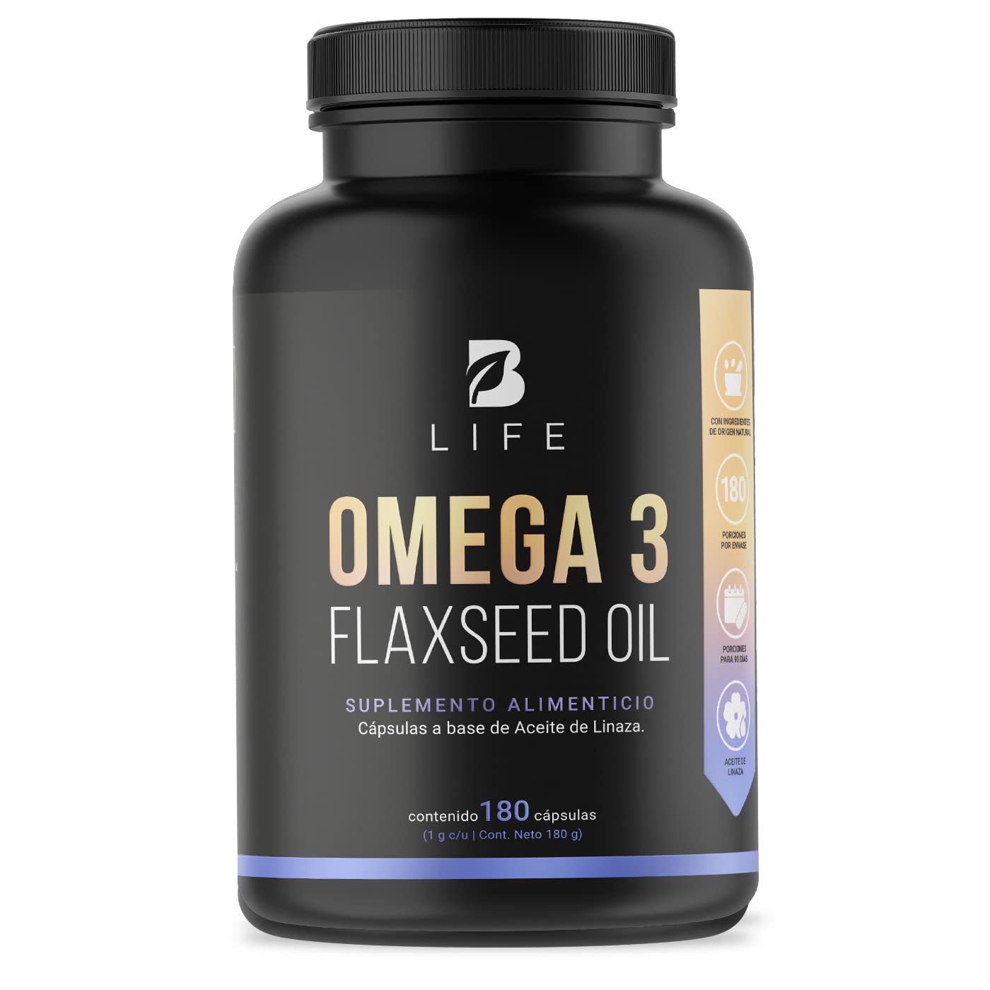 Aceite de Linaza Omega 3 B Life Puro 180 Cápsulas