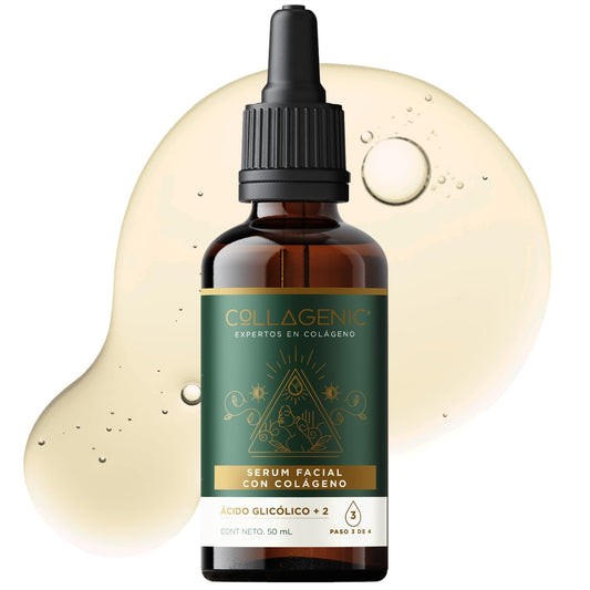 Collagenic | Serum Peeling Facial 2 en 1| Acido glicólico y Colágeno Hidrolizado 50 ml | Serum Facial facial y cuello| Suero facial y contorno de ojos con peeling facial