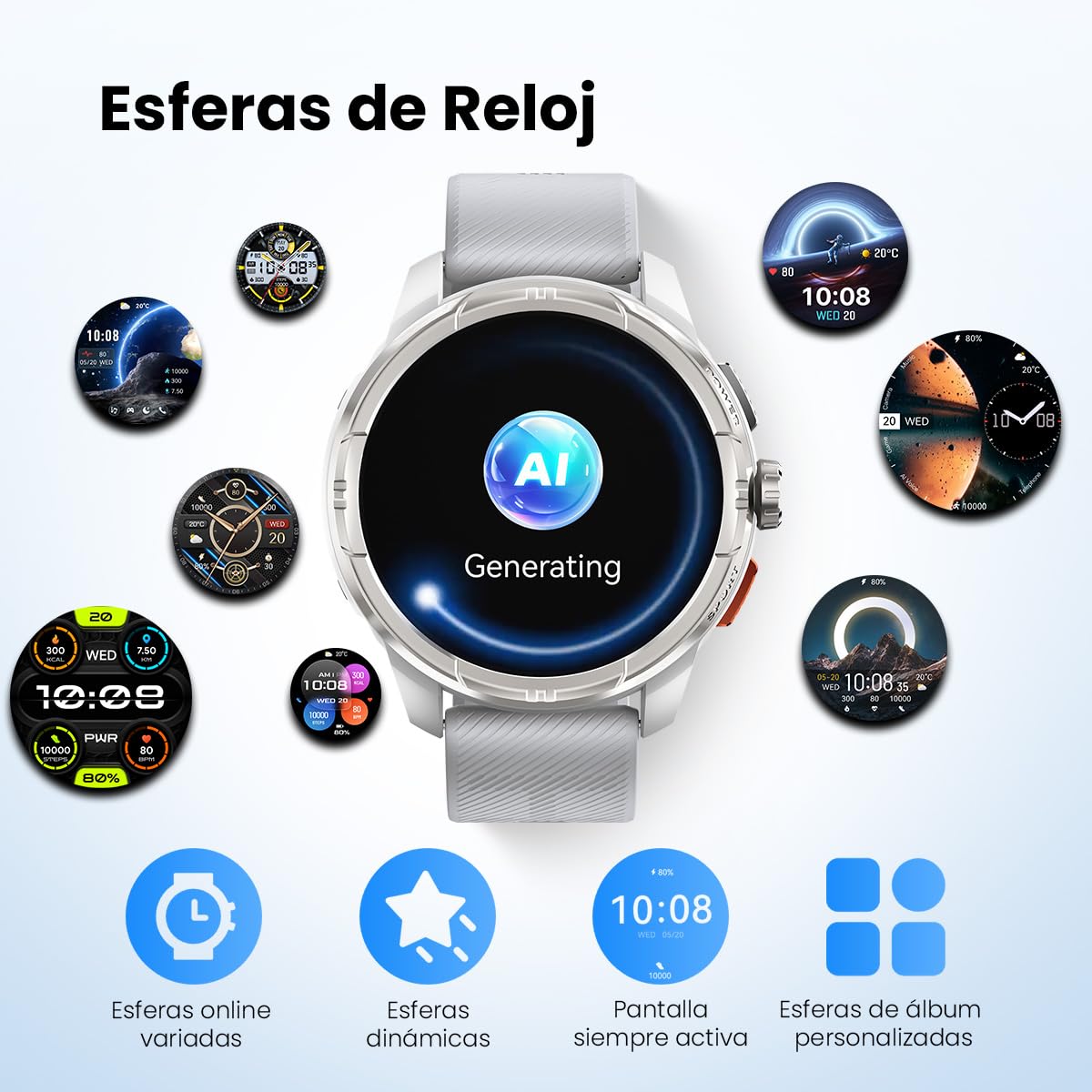 Smartwatch HAYLOU Solar Ultra Negro GPS 170+ Deportes para Hombre Mujer