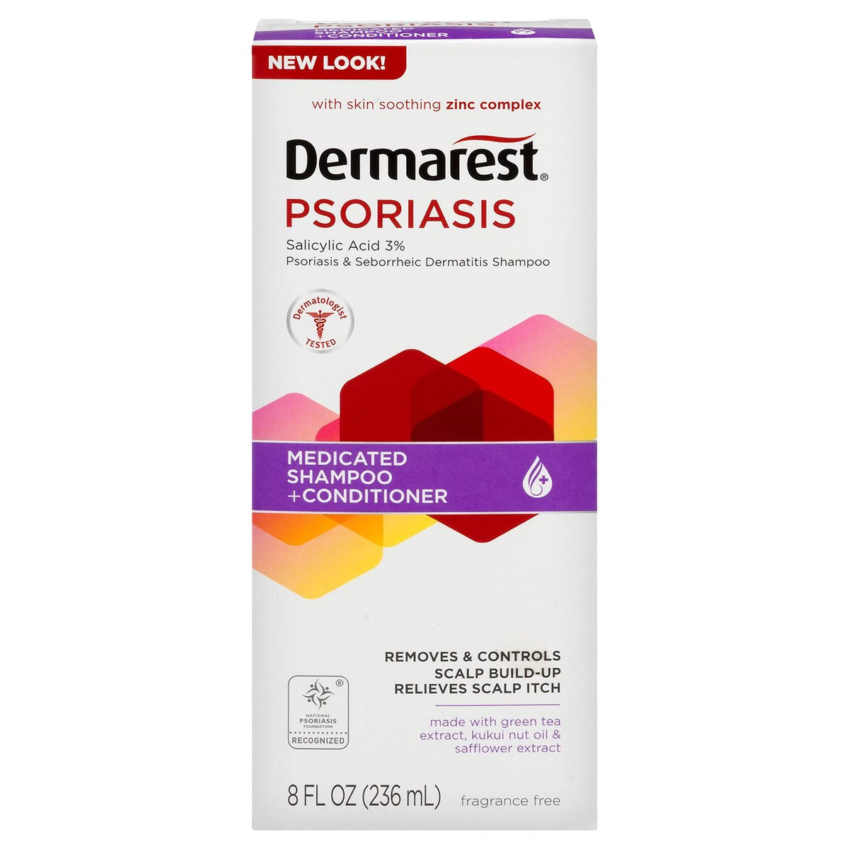 Dermarest Psoriasis Medicated Shampoo Plus Acondicionador | El embalaje puede variar | 8 oz | 1 unidad