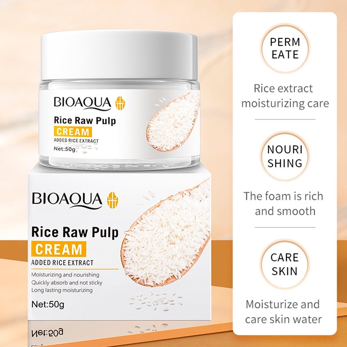 Set de Skincare Rice Raw Pulp Extracto de Arroz Humectante, Suaviza y Repara Piel Mixta para Día y Noche, Cuidado Facial Completo, 6 Unidades
