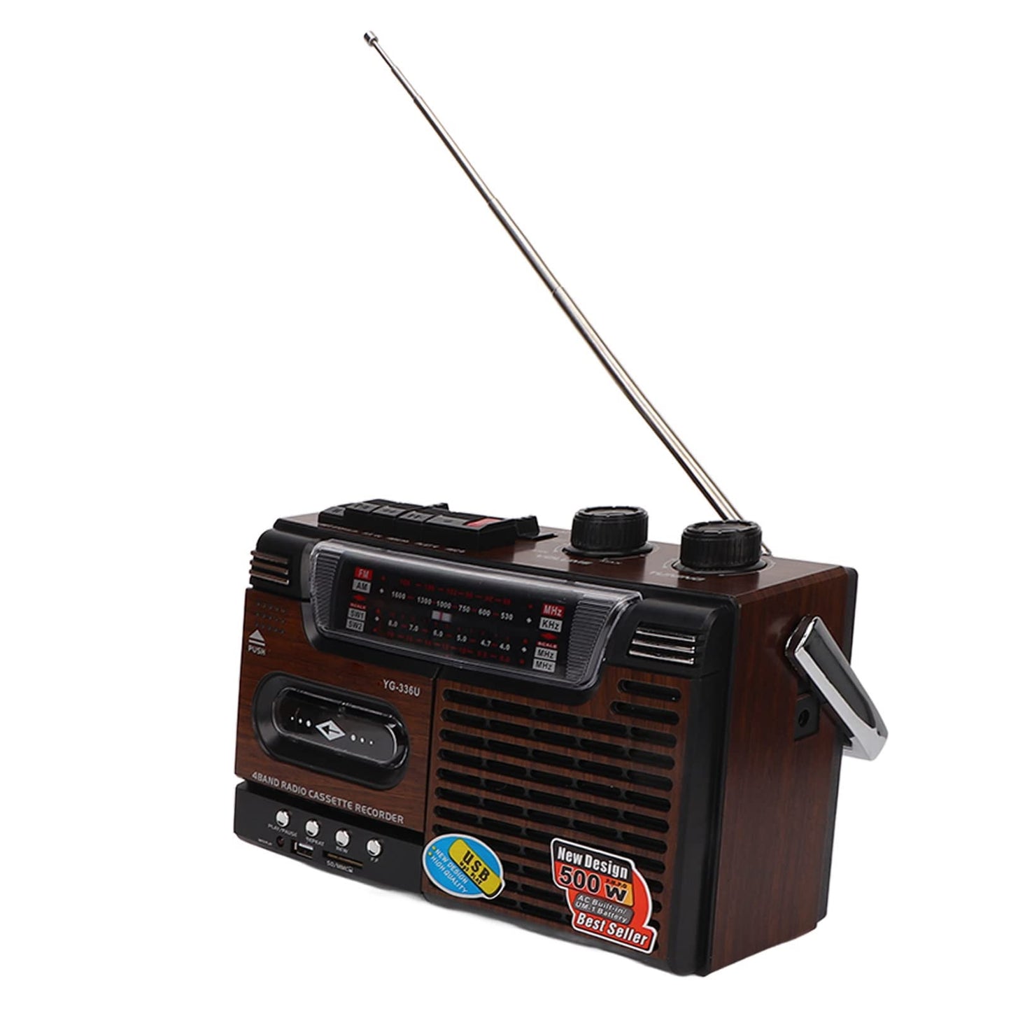 Actualice el Combo de Reproductor de CD y Casete TR621 con Control Remoto, Radio AM FM Portátil Boombox, Sonido Estéreo del Reproductor MP3, USB, Puerto TF, para la Familia