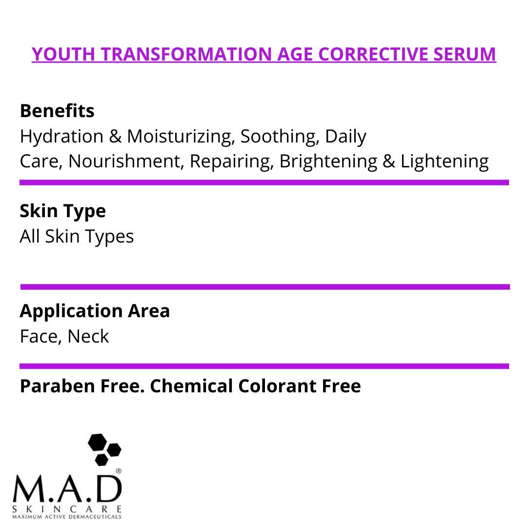 Suero Transformador Antiedad M.A.D Skincare Correctivo de Juventud de 1 oz.
