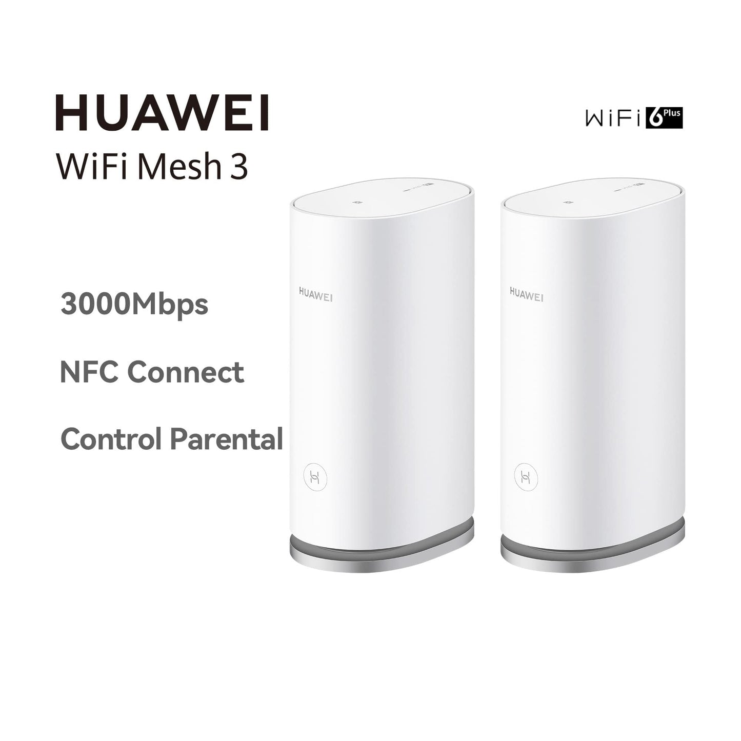 HUAWEI WiFi Mesh 3 - Router, Wi-Fi 6+, 3000 Mbps, 2.4GHz & 5GHz, Blanco (Paquete x2 Router), WS8100