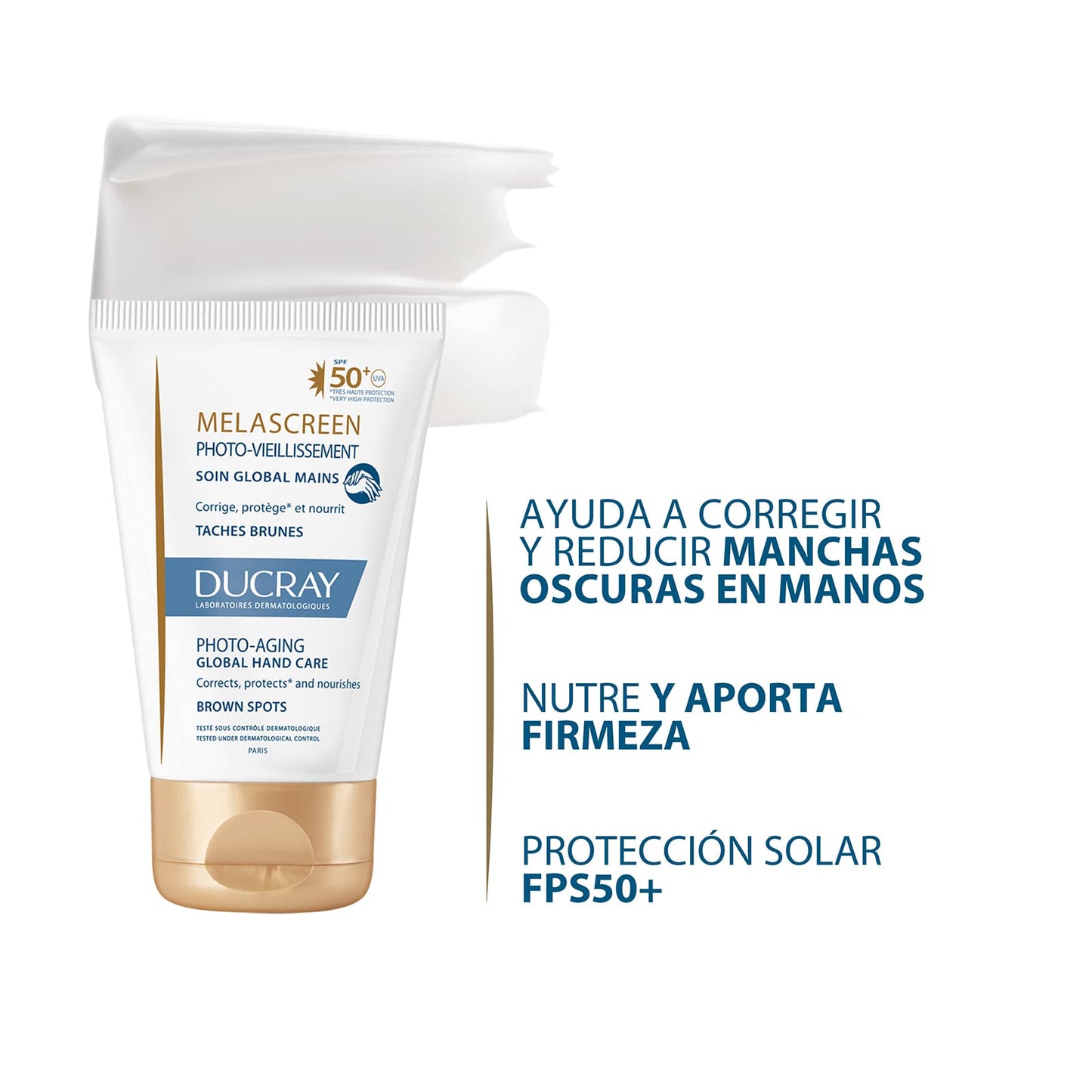 Ducray Melascreen, Crema de Manos Antimanchas SPF 50+, 50ml