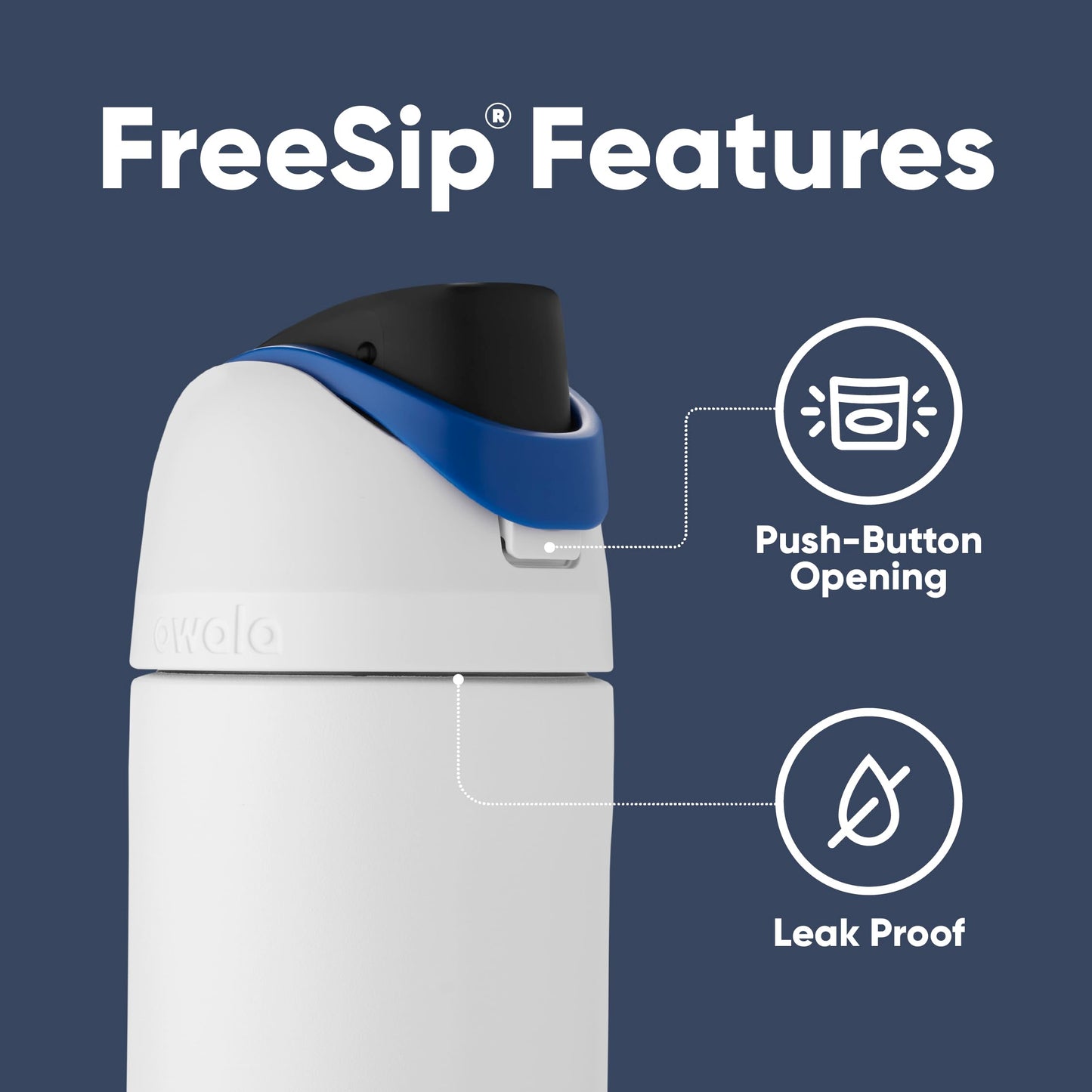 Owala Star Wars FreeSip - Botella de agua aislada de acero inoxidable con popote, botella de agua deportiva sin BPA, ideal para viajes, 24 onzas, Stormtrooper