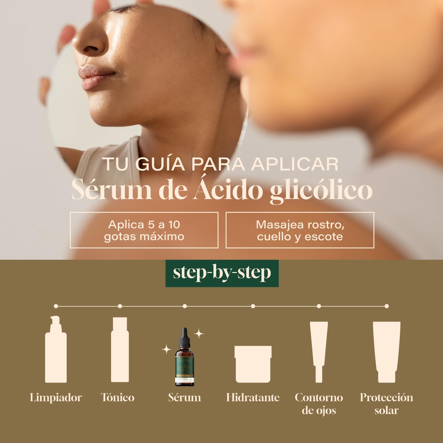 Collagenic | Serum Peeling Facial 2 en 1| Acido glicólico y Colágeno Hidrolizado 50 ml | Serum Facial facial y cuello| Suero facial y contorno de ojos con peeling facial