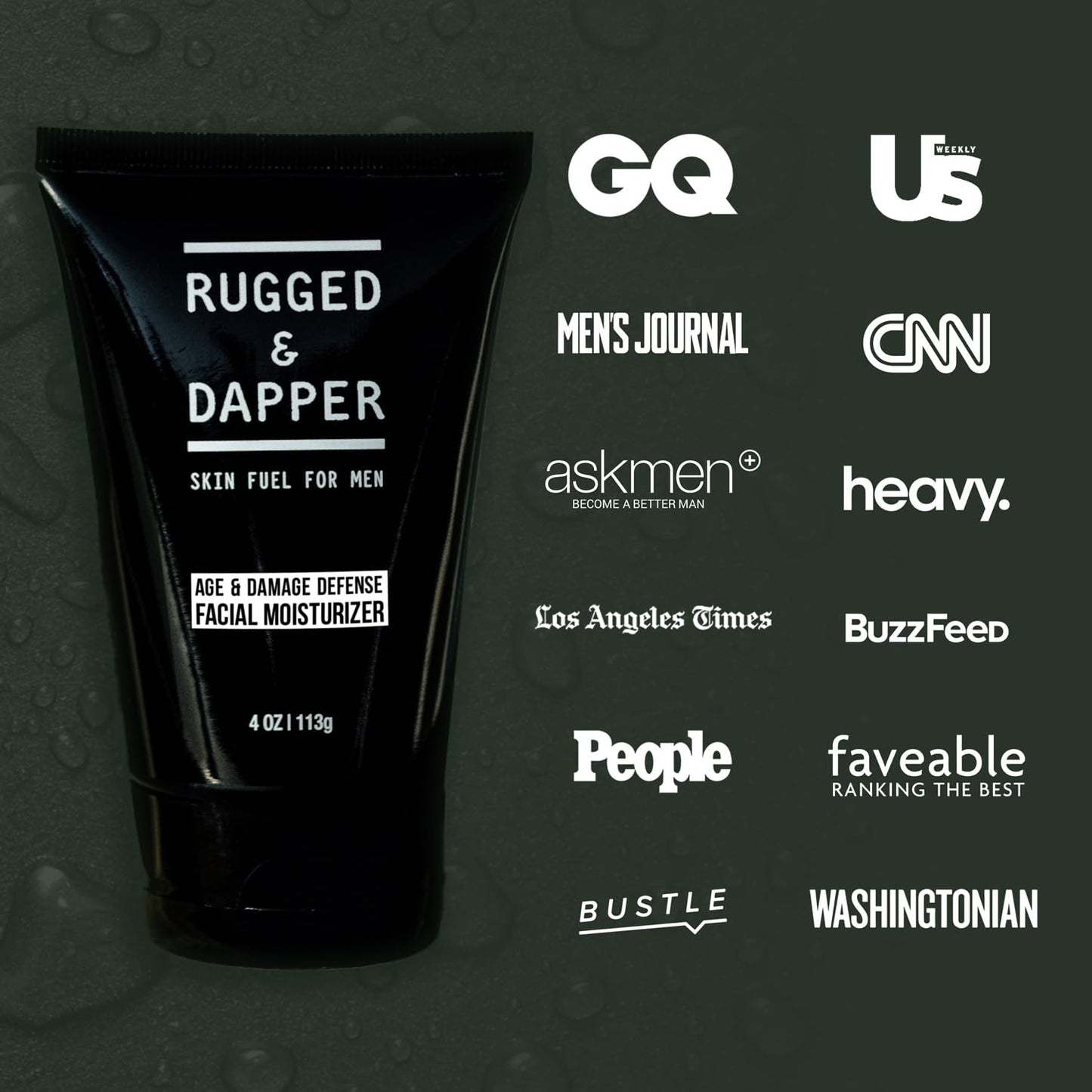 RUGGED & DAPPER Face Moisturizer for Men | 4 Oz. | Daily Anti-aging cream + Aftershave Lotion | Unscented | Organic & Natural Ingredients