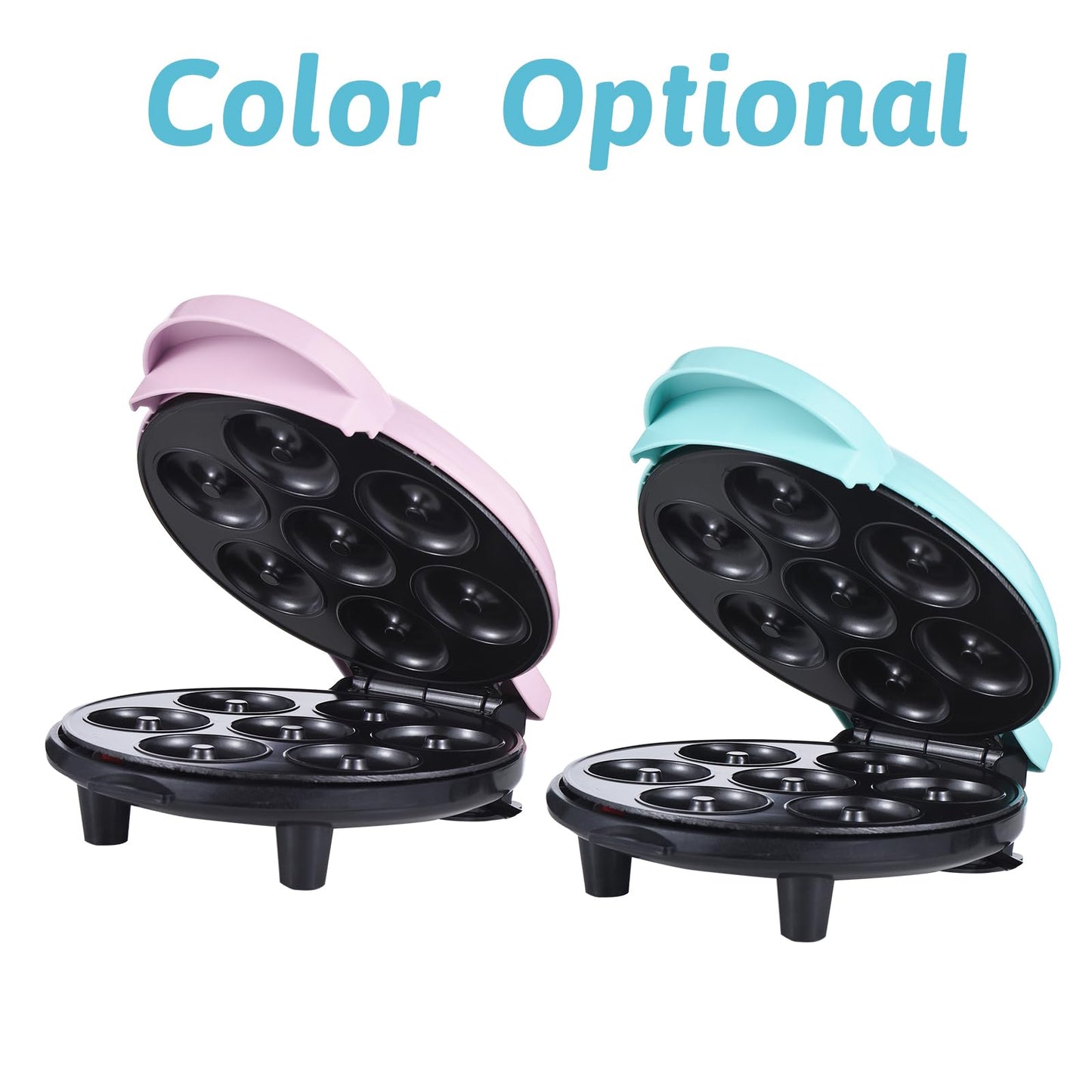 KONDIAN Dash Mini Donut Maker Machine Hace 7 Donuts 700W Calefacción de Doble Cara Recubrimiento Antiadherente Máquina Eléctrica para Hacer Donuts para Desayuno para Niños Postre Merienda Perfecto