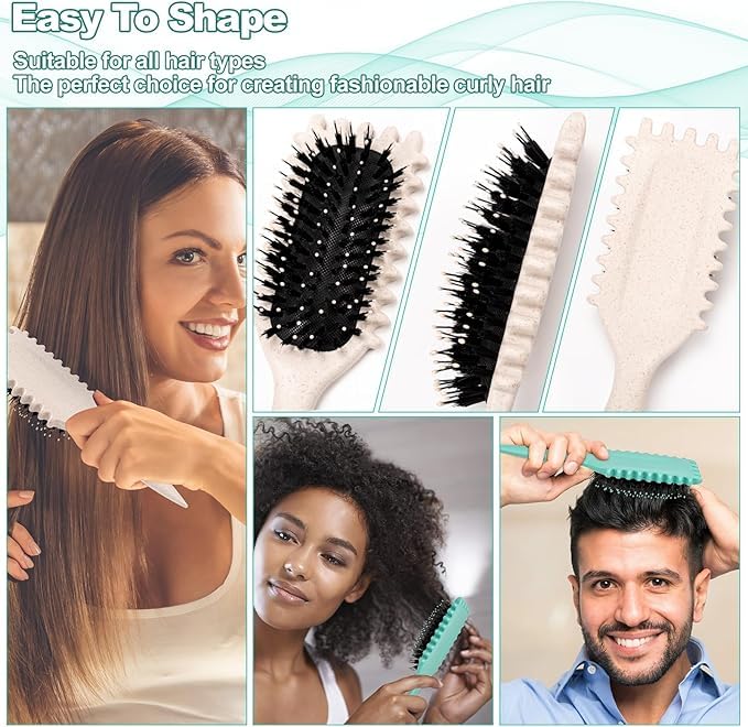 Set de Peines con Tecnología de Colchón de Aire para Desenredar Cabello Rizado y Ondulado - Pack de 2 Unidades, Ideal para Cuidado Diario del Cabello Rizado