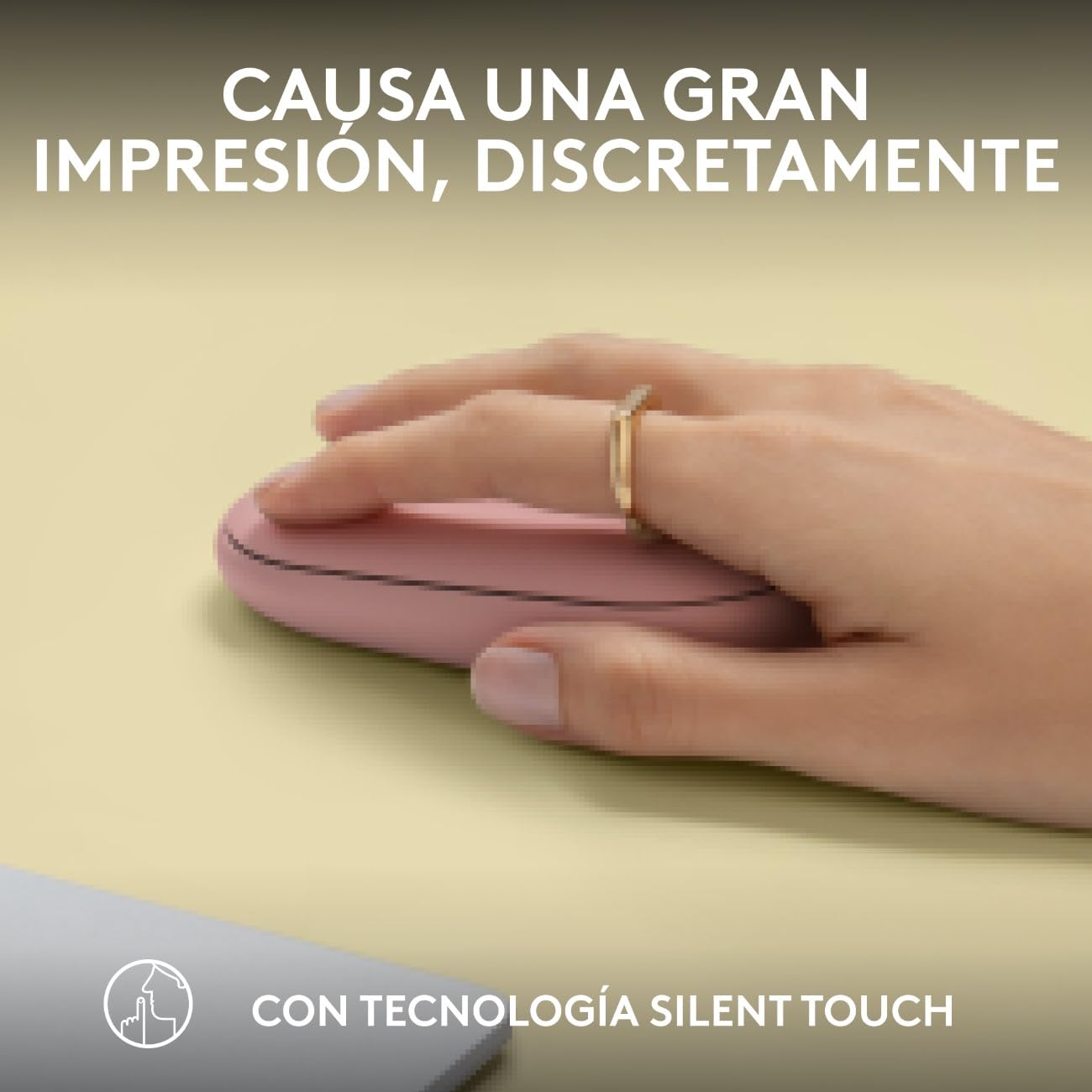 Logitech Pebble Mouse 2 M350s, estilizado Mouse inalámbrico Bluetooth, Ligero, Personalizable, clicks discretos, Easy-Switch, Windows, macOS, iPadOS, Android, ChromeOS - Rosa