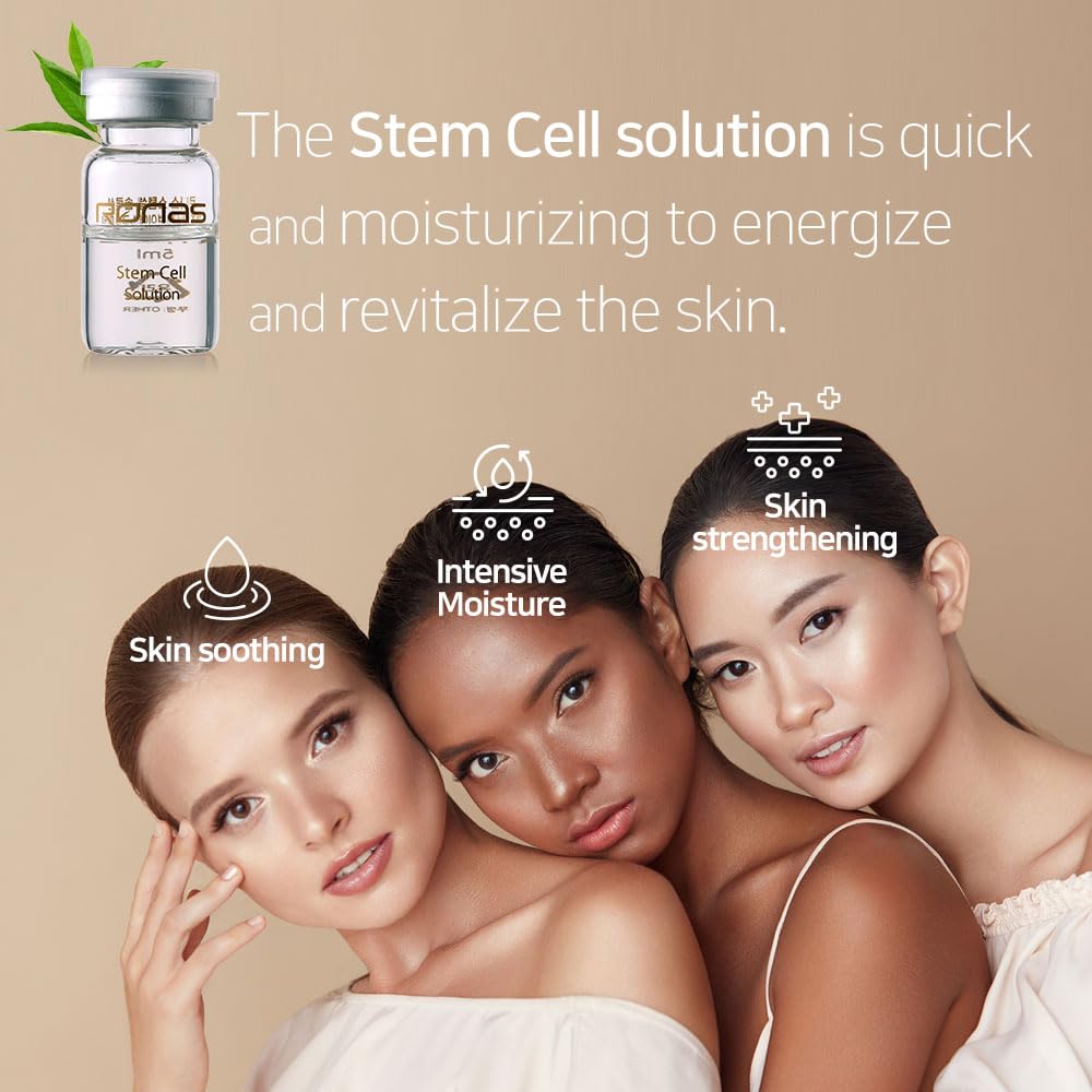 Ronas Solución de células madre 5 ml 10vial. Fórmula antienvejecimiento avanzada. La mejor solución antienvejecimiento. Las células madre vegetales rejuvenecen tu piel. Con microagujas, Dermapen, MTS. Beauty Salon de Corea.