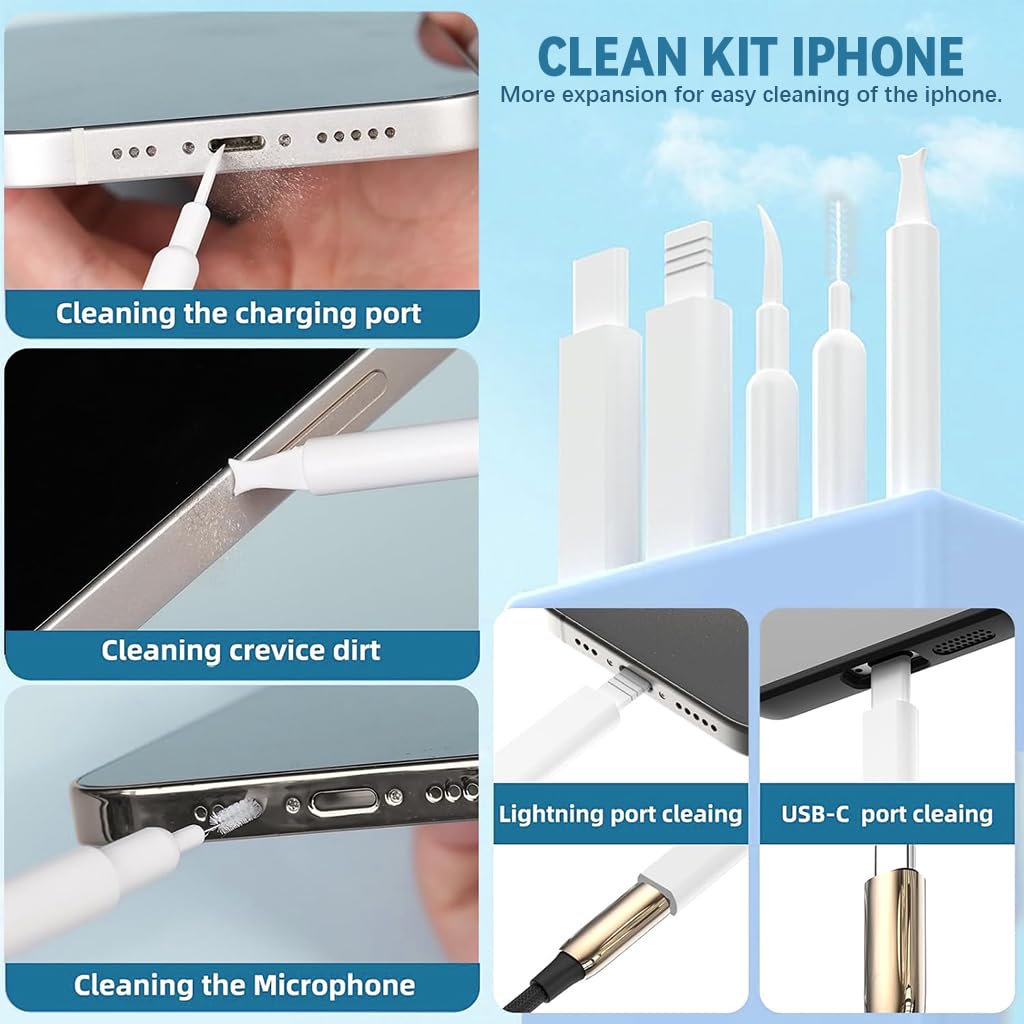 Kit de Limpieza Multifuncional, 32 en 1, Herramientas Portátiles para Teclados, Pantallas, Teléfonos Móviles, Audífonos y Cámaras, Incluye Cepillos y Paños, Ideal para Dispositivos Electrónicos
