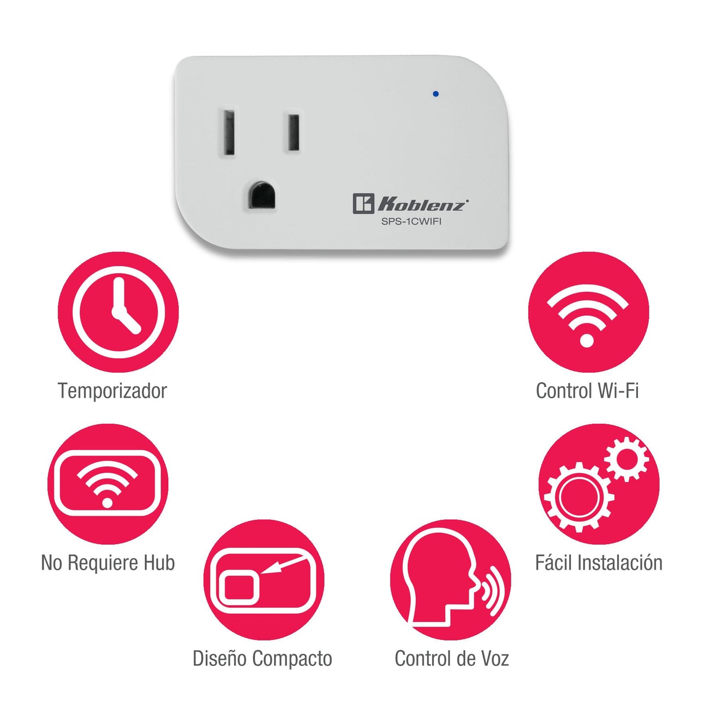 Enchufe Inteligente Koblenz Blanco Compacto Compatible con Alexa y Google para el Hogar