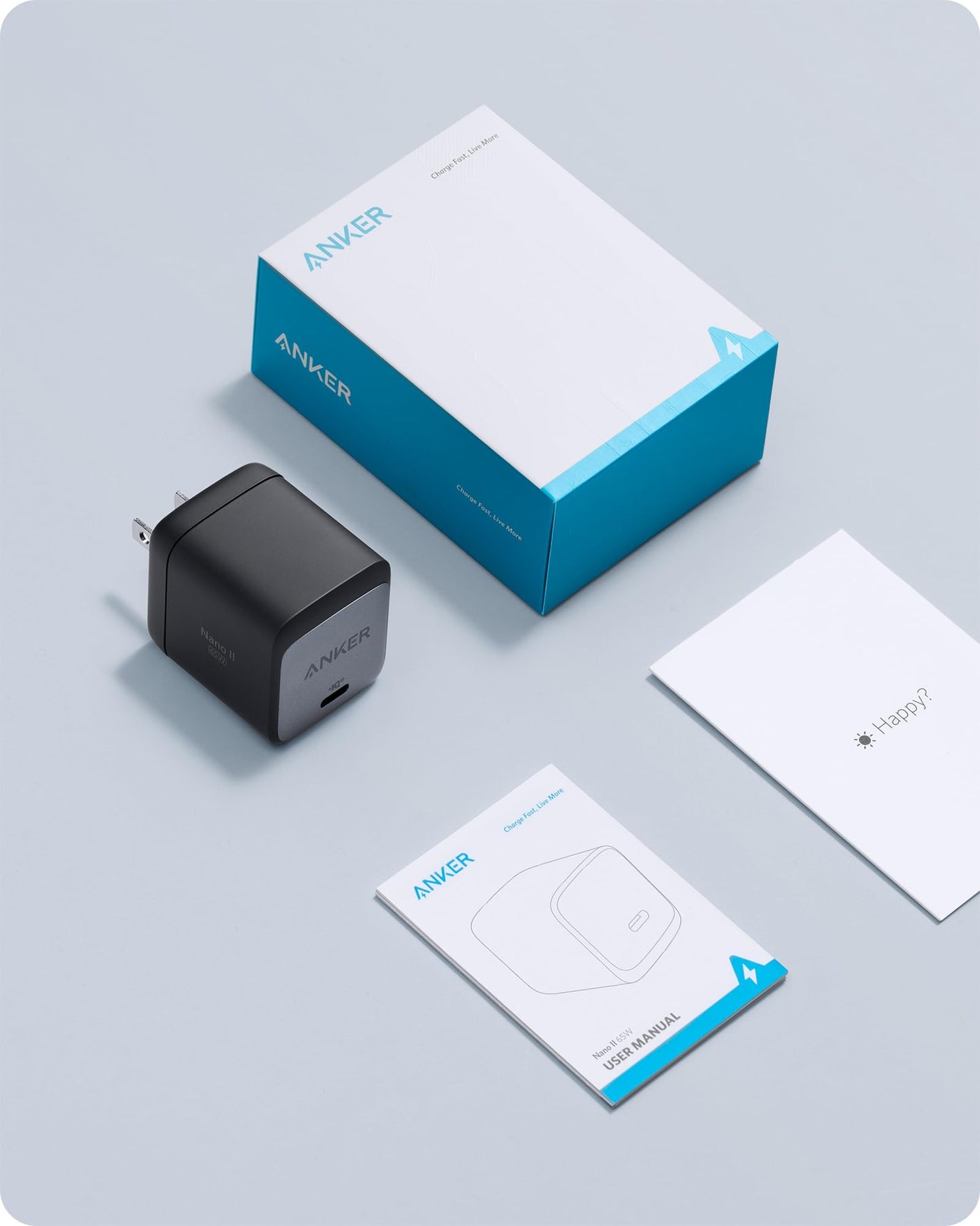 Anker Cargador Nano USB C, 65 W GAN II PPS Cargador Plegable rápido Compacto para MacBook Pro, Galaxy, DELL, iPhone 15, iPad Pro y más