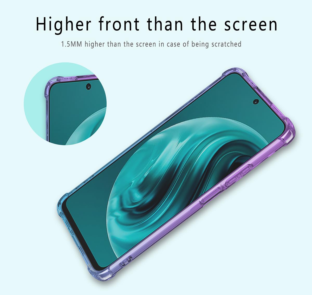 DABUNA Funda para Huawei Nova 13i / Nova 12i Case Uso Rudo,Transparente Colores Degradados Protectora de Cámara Anticaída Carcasa Bumper(Púrpura Azul)
