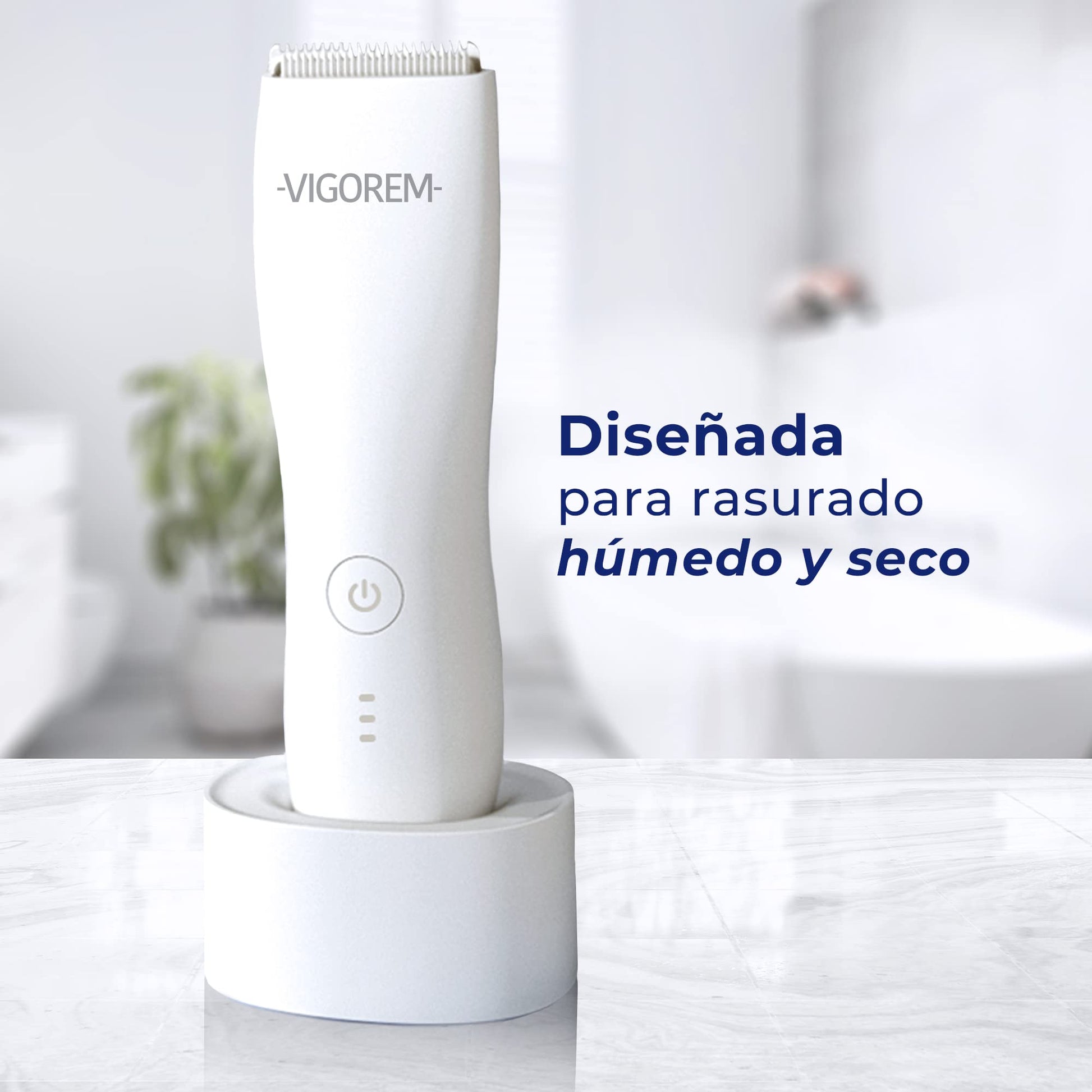 VIGOREM PRO MUJER Rasuradora Para Mujer Zonas Intimas Corporal Bikini Perfecto Impermeable IPX6 Maquina Afeitadora Base Recargable 2 Repuestos Incluidos Ergonómica Cuchilla Cerámica Anticorte