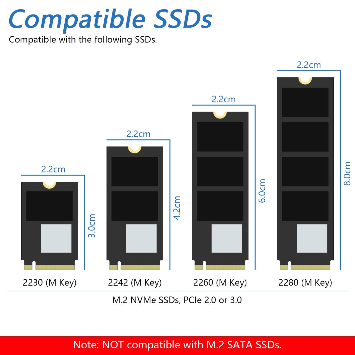 Freenove M.2 NVMe - Adaptador V2 para Raspberry Pi 5 (sin SSD), M.2 HAT Add-on Board (unidad de estado sólido) tamaño 2230 2242 2260 2280, PCIe 2.0/3.0, velocidad máxima 1231 MB/s
