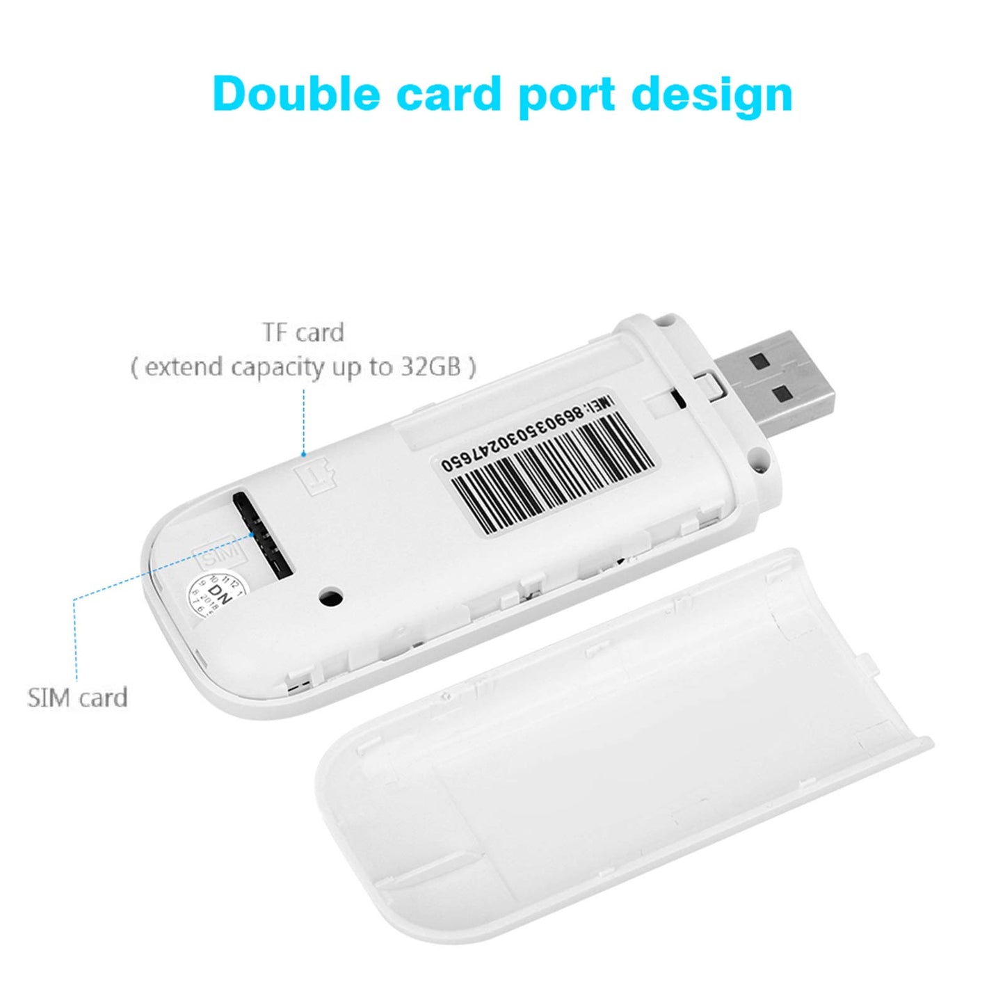 ASHATA 4G/ 3G Dongle,100 Mbps USB Dongle Router Móvil de Punto de Acceso Portátil,Con/sin Función WiFi (Opcional),Hotspot de la red inalámbrica(con Wifi)