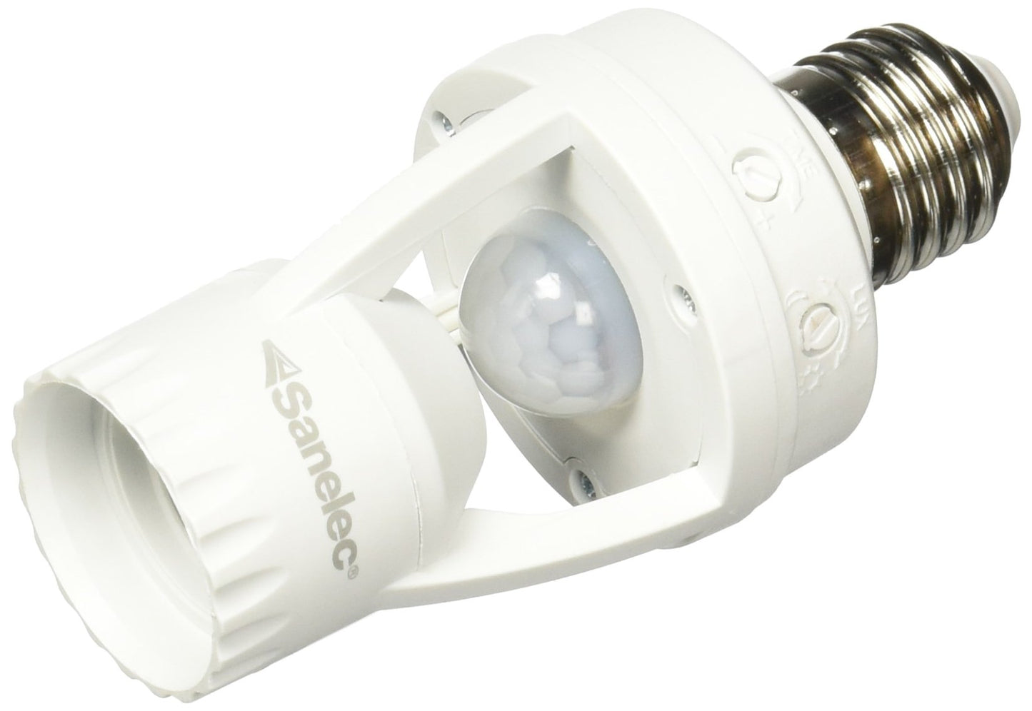 Portalámpara Sanelec Blanca con Sensor de Movimiento Modelo 1280