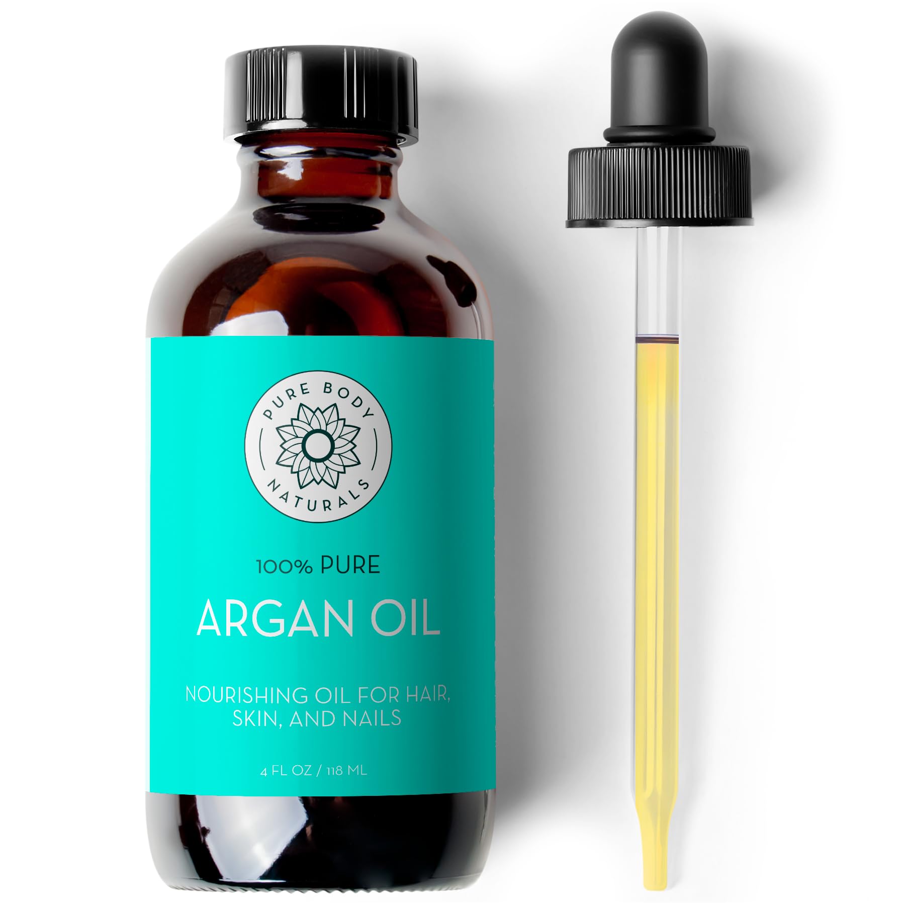 Pure Body Naturals Organic Argan Oil for Skin, Face, Hair & Nails, 4 fl. oz. by Pure Body Naturals
