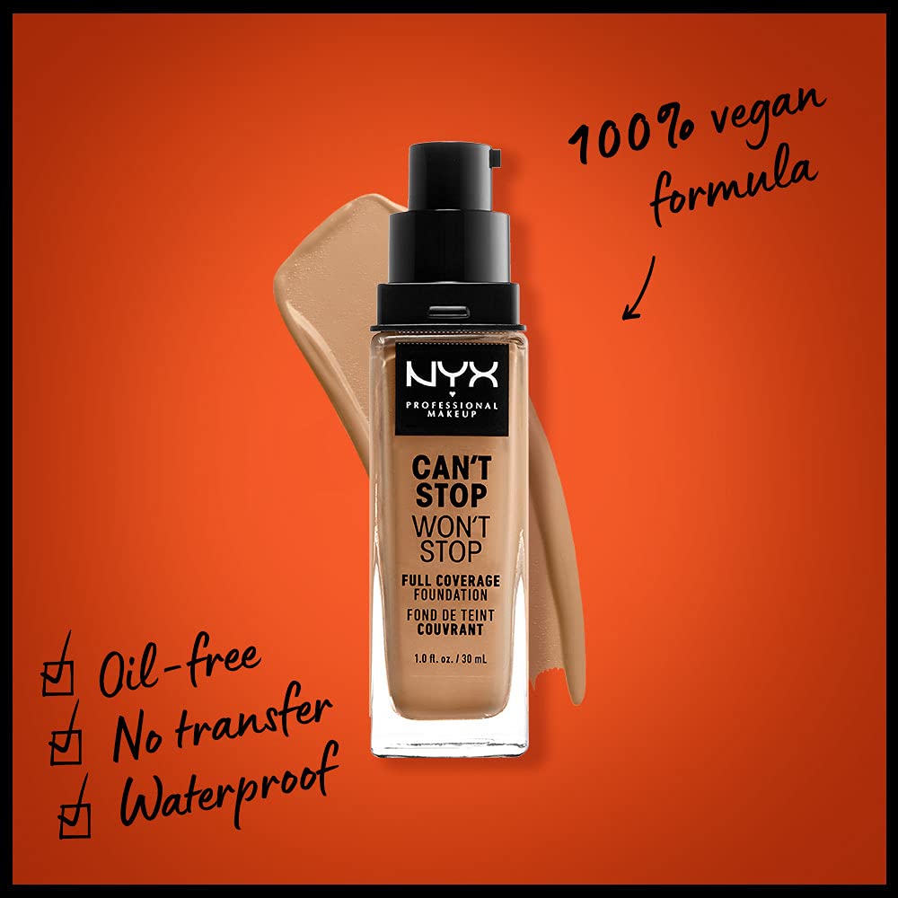 NYX Professional Makeup, Can´t Stop Won´t Stop, Base de Maquillaje, Camel