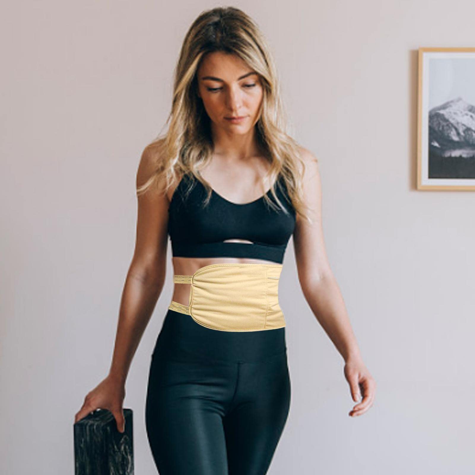 TROONZ Aceite ricino,Envoltura Corporal para el Cuidado la Cintura y el Cuello - Paquete compresas Aceite ricino Altamente Absorbente, Reutilizable con Correa elástica