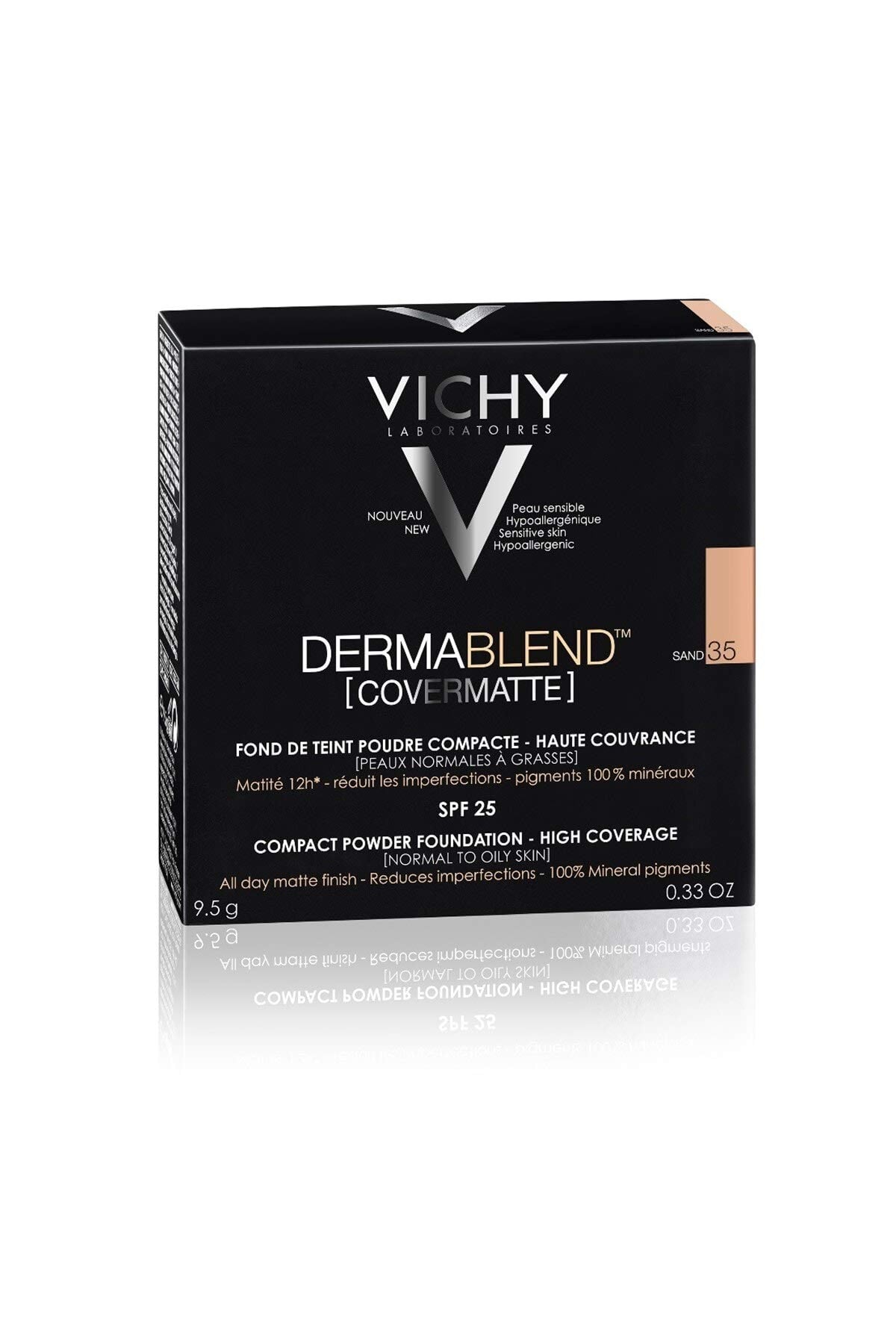 Polvo Compacto Covermatte de Alta Cobertura FPS 30 Vichy Dermablend T35 9.5 g