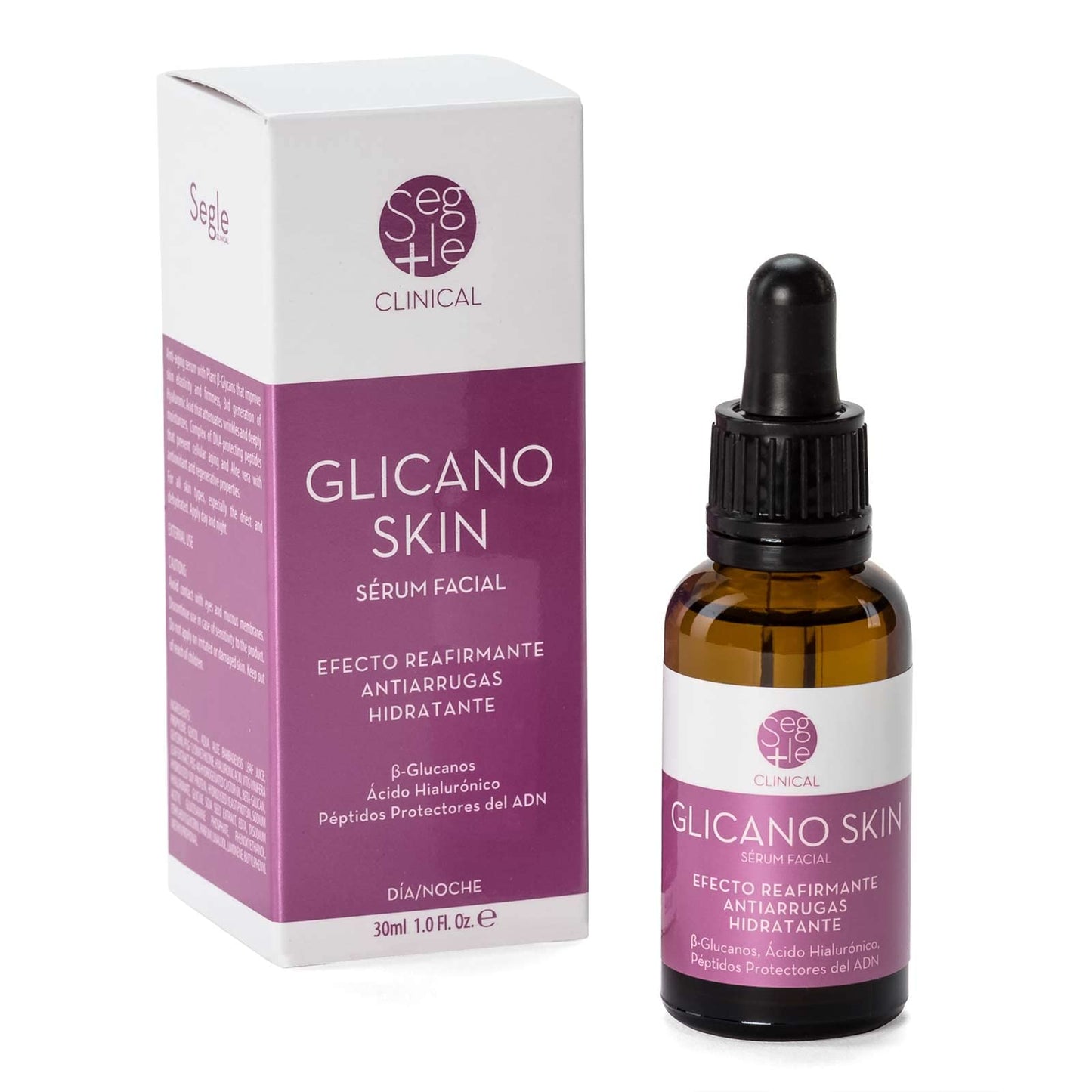 Segle Clinical | Sérum Glicano Skin | Sérum Facial Hidratante | Efecto Reafirmante | Antiarrugas | Para Pieles Secas | Apto Veganos | 30 ml (PEQUEÑO 30ML)