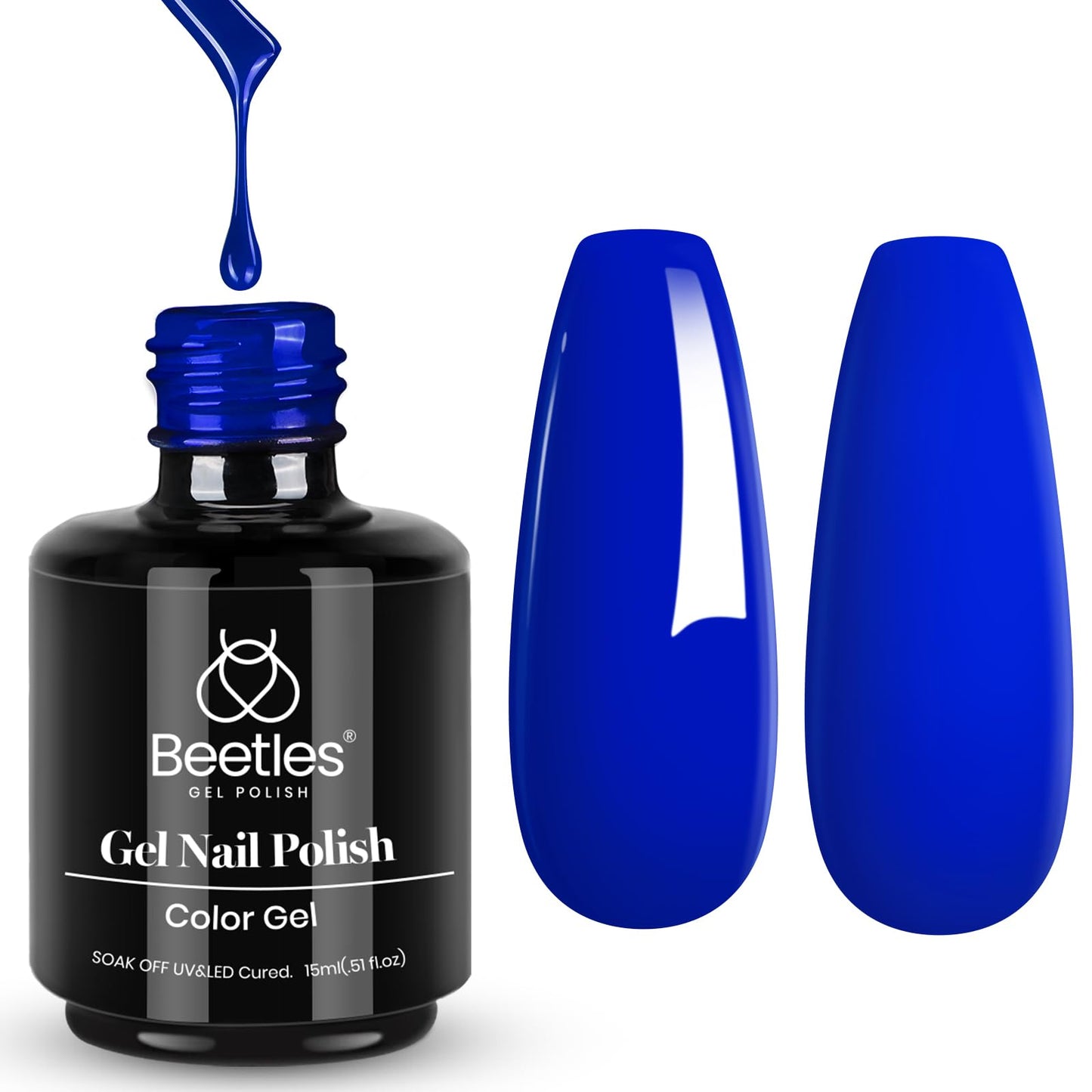 Beetles Esmalte de uñas en gel Paulina Lapislázuli Color azul translúcido Soak Off Uv LED Lámpara de uñas Esmalte en gel, Color azul Soak Off U V LED Esmalte en gel Diseño de arte de uñas Salón de manicura Salón de bricolaje Gel