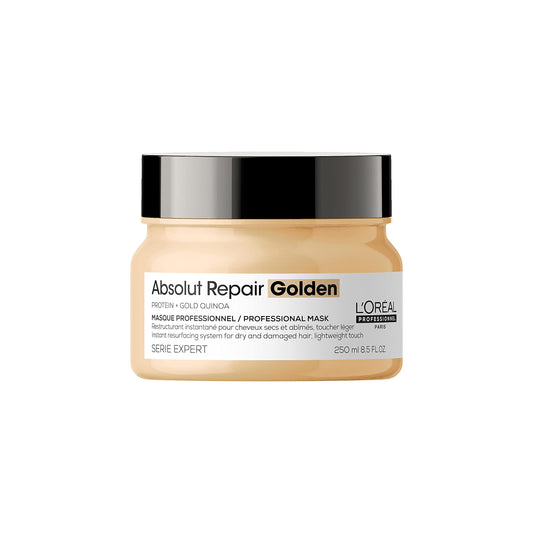 L'ORÉAL Professionnel Absolut Repair Mascarilla Dorada 250ml - Repara y Aporta Brillo al Cabello Fino y Dañado