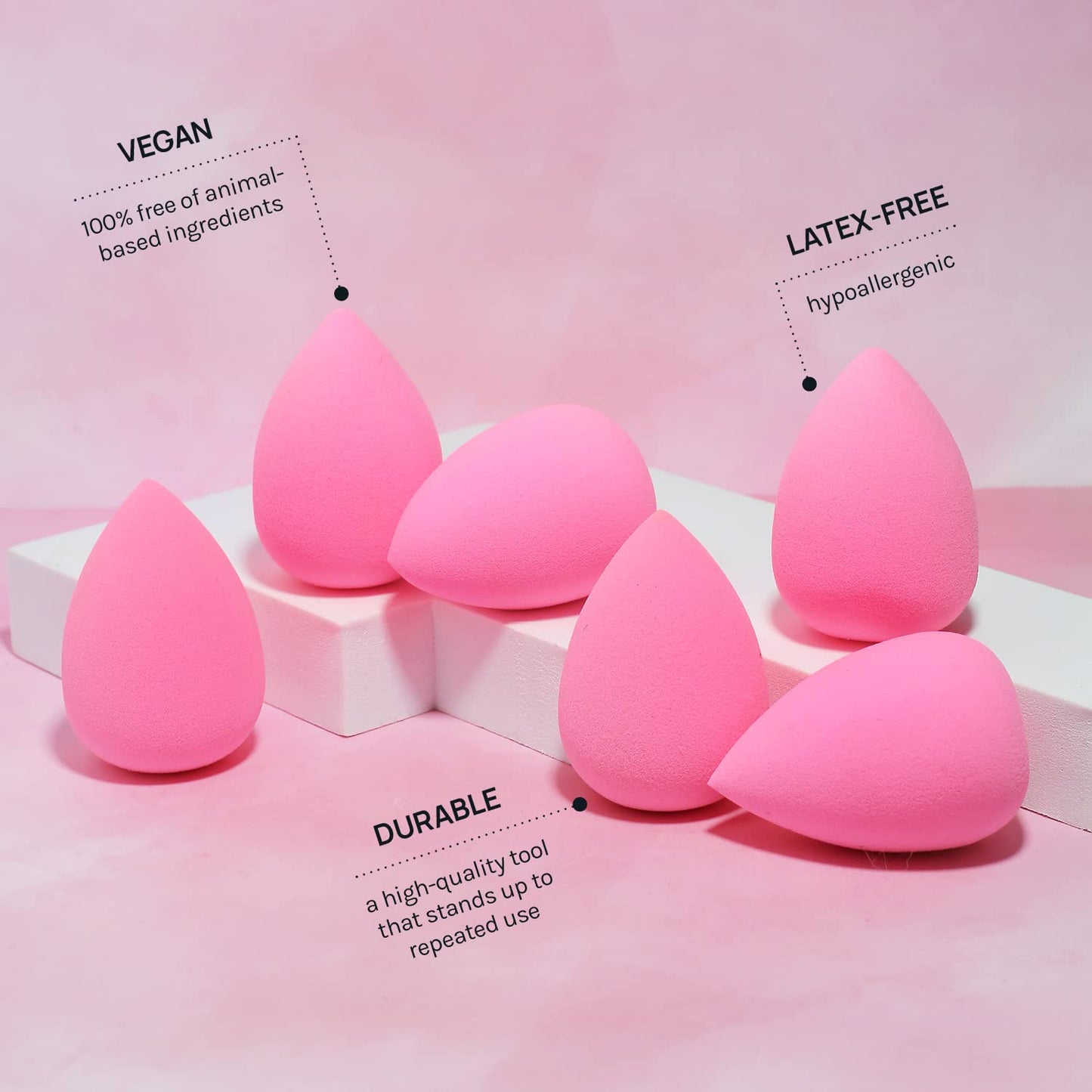AOA STUDIO - Juego de 6 esponjas de maquillaje Collection Makeup, batidora de maquillaje sin látex y de alta definición para polvo, crema y líquido, supersuave, Wonder Blender Beauty Cosmetic
