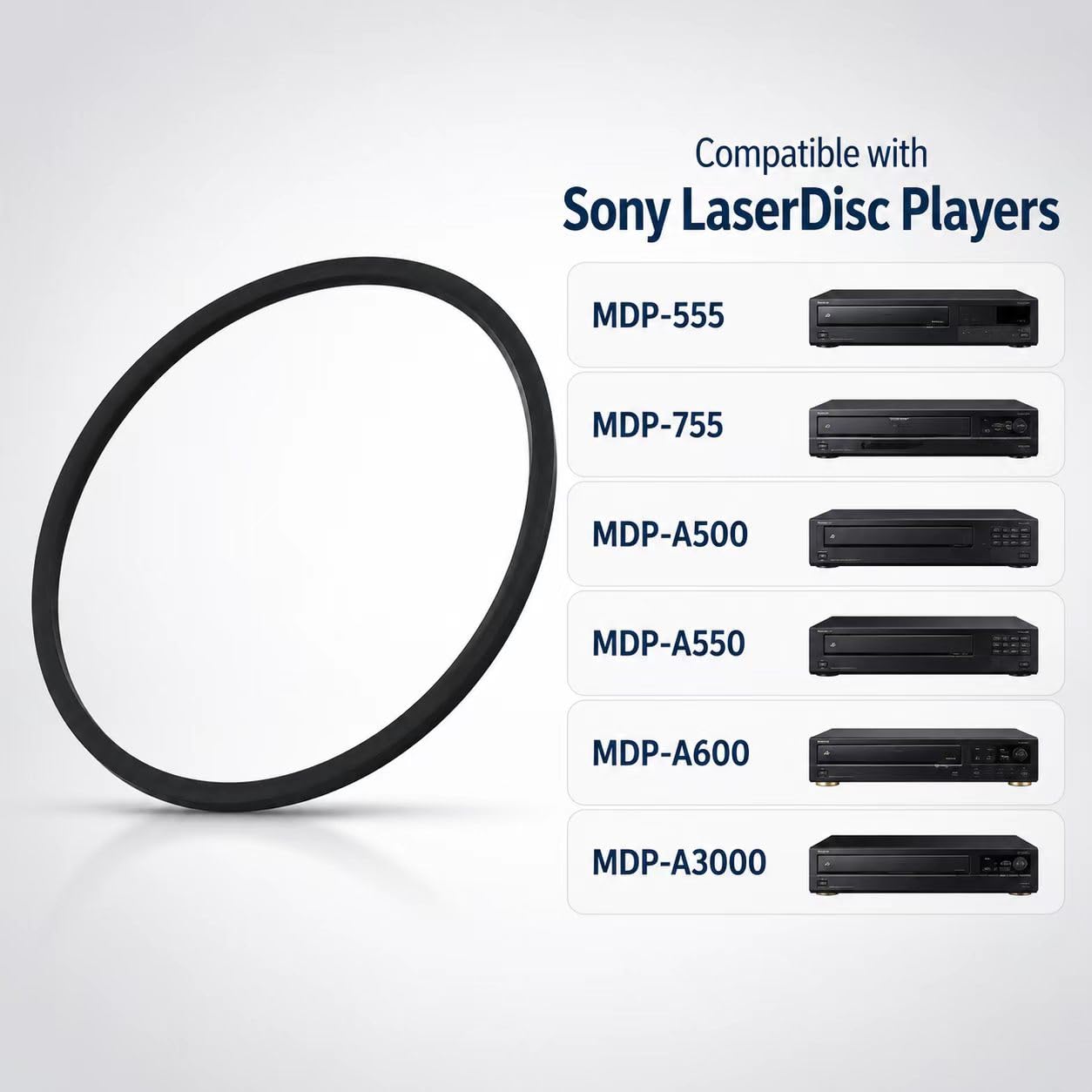 KOMITASUI - Correas de goma de repuesto para Sony MDP-555 LaserDisc