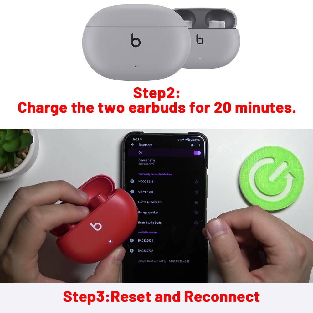 Reemplazo de Brote para Beats Studio Bud Negro, Oreja Izquierda
