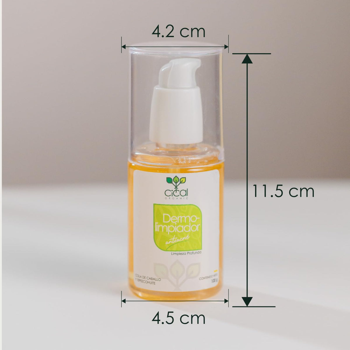 Cical Organic Dermolimpiador Antiacné, Gel Limpiador Facial con Tepezcohuite, Hamamelis y Cola de Caballo, Limpieza Profunda, 100g