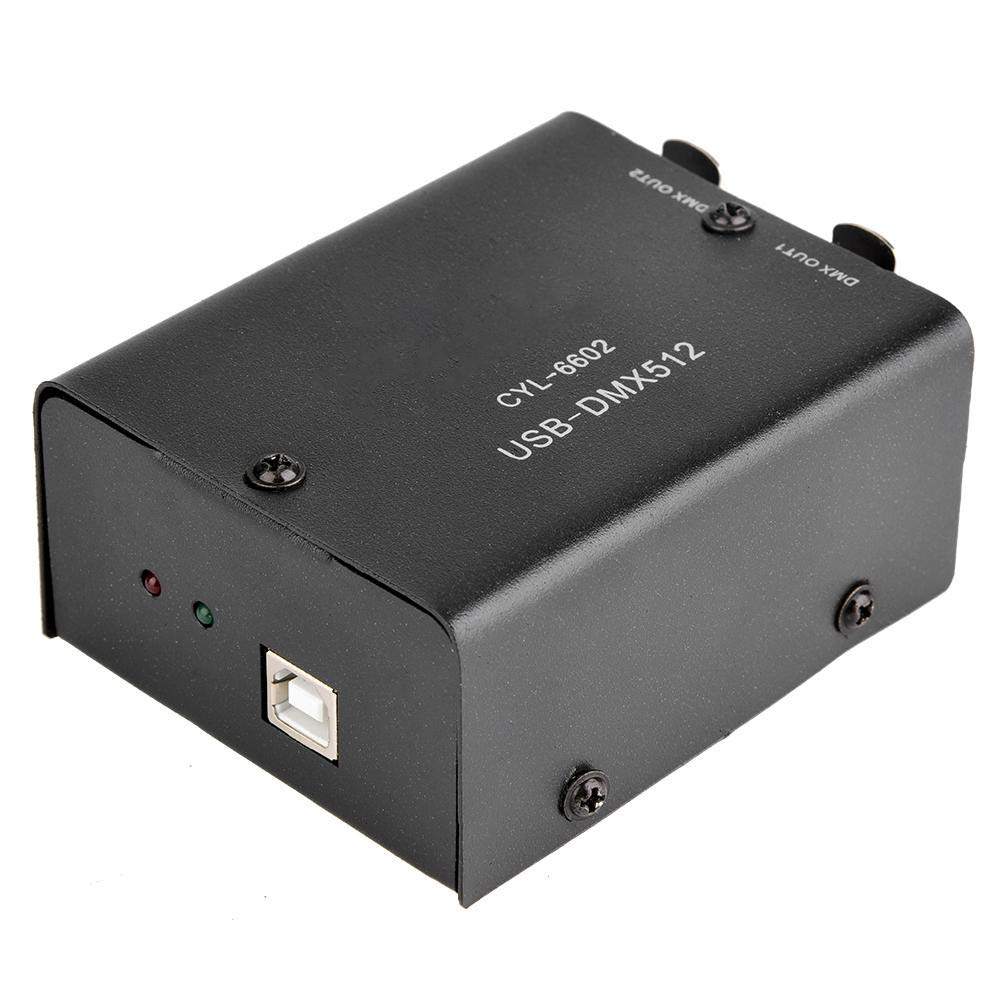 Jimfoty DMX DJ Light Controller, DMX 512 Stage USB Lighting Interface Controller Adaptador DMX para Party Pub Night Club DJ KTV