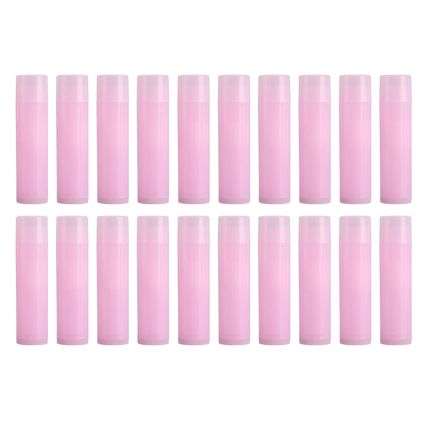 Tubos De Bálsamo Labial Vacíos, 5ml 20 Plástico Tubos De Lápiz Labial Para Bricolaje Tubo De Contenedor De Bálsamo Labial con Tapa Hermética (Color Rosa)