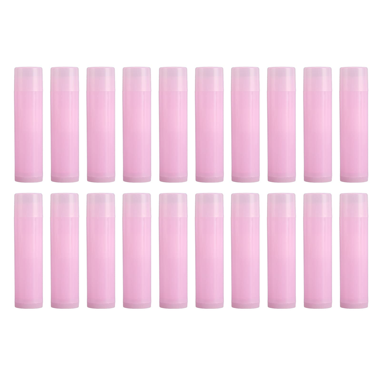 Tubos De Bálsamo Labial Vacíos, 5ml 20 Plástico Tubos De Lápiz Labial Para Bricolaje Tubo De Contenedor De Bálsamo Labial con Tapa Hermética (Color Rosa)